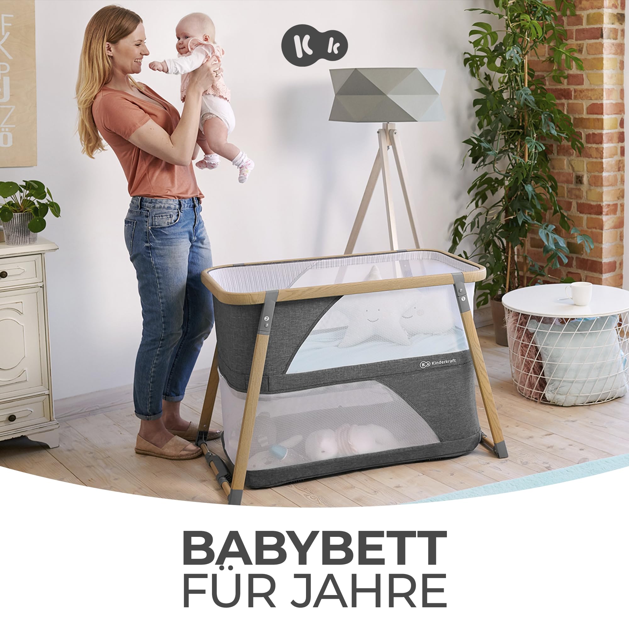 kinderkraft-sofi-reisebett-4-in-1-grau-mit-matratze image 2