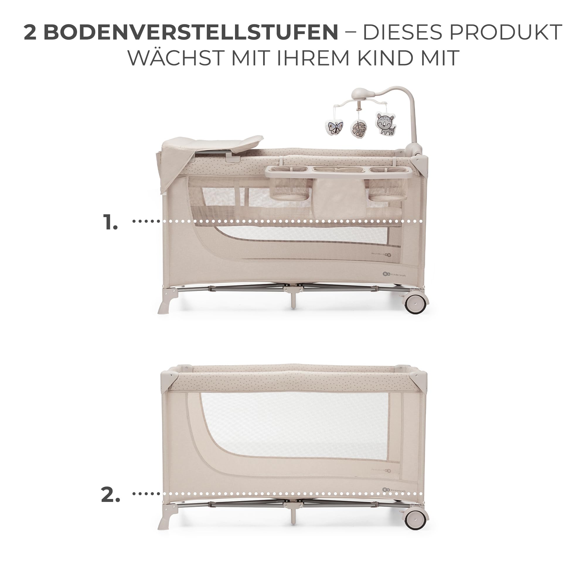 kinderkraft-joy-2-acc-reisebett-3-in-1-beige-mit-zubeh-r image 5