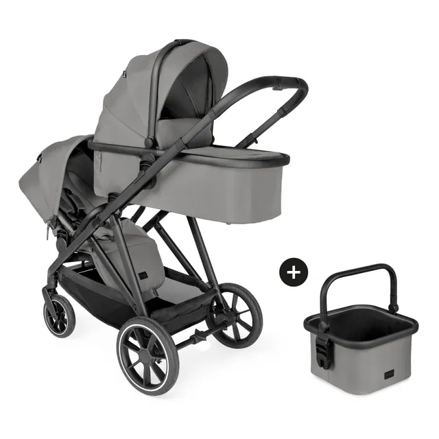 hauck-rapid-grow-n-care-set-kinderwagen-dark-grey-geschwister-modus image 1