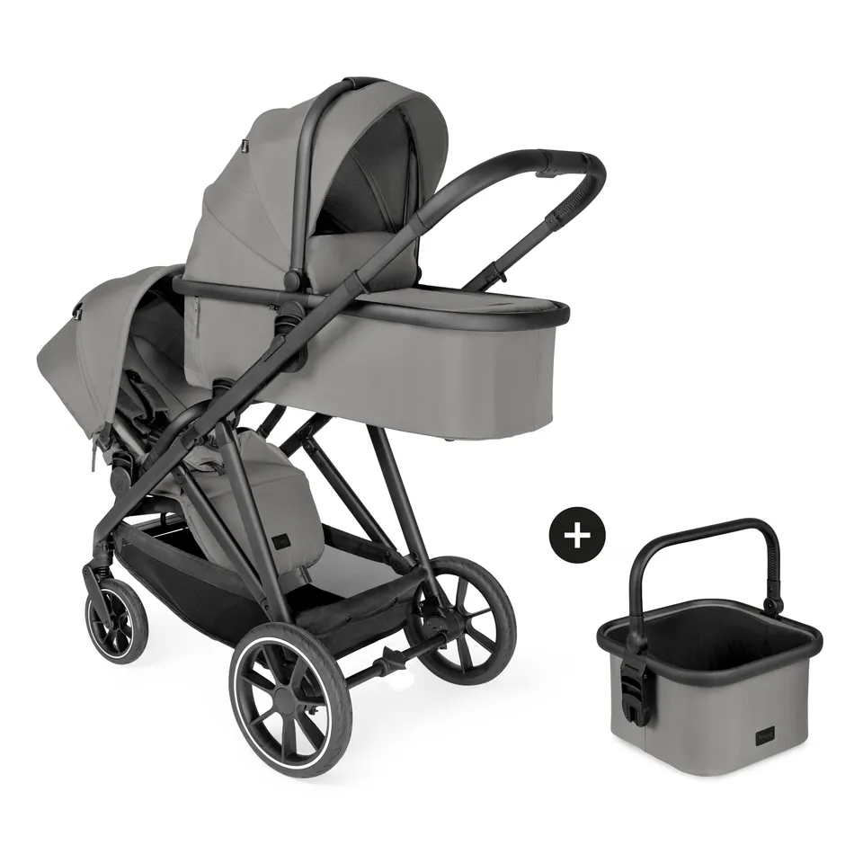 hauck-rapid-grow-n-care-set-kinderwagen-dark-grey-geschwister-modus image 1