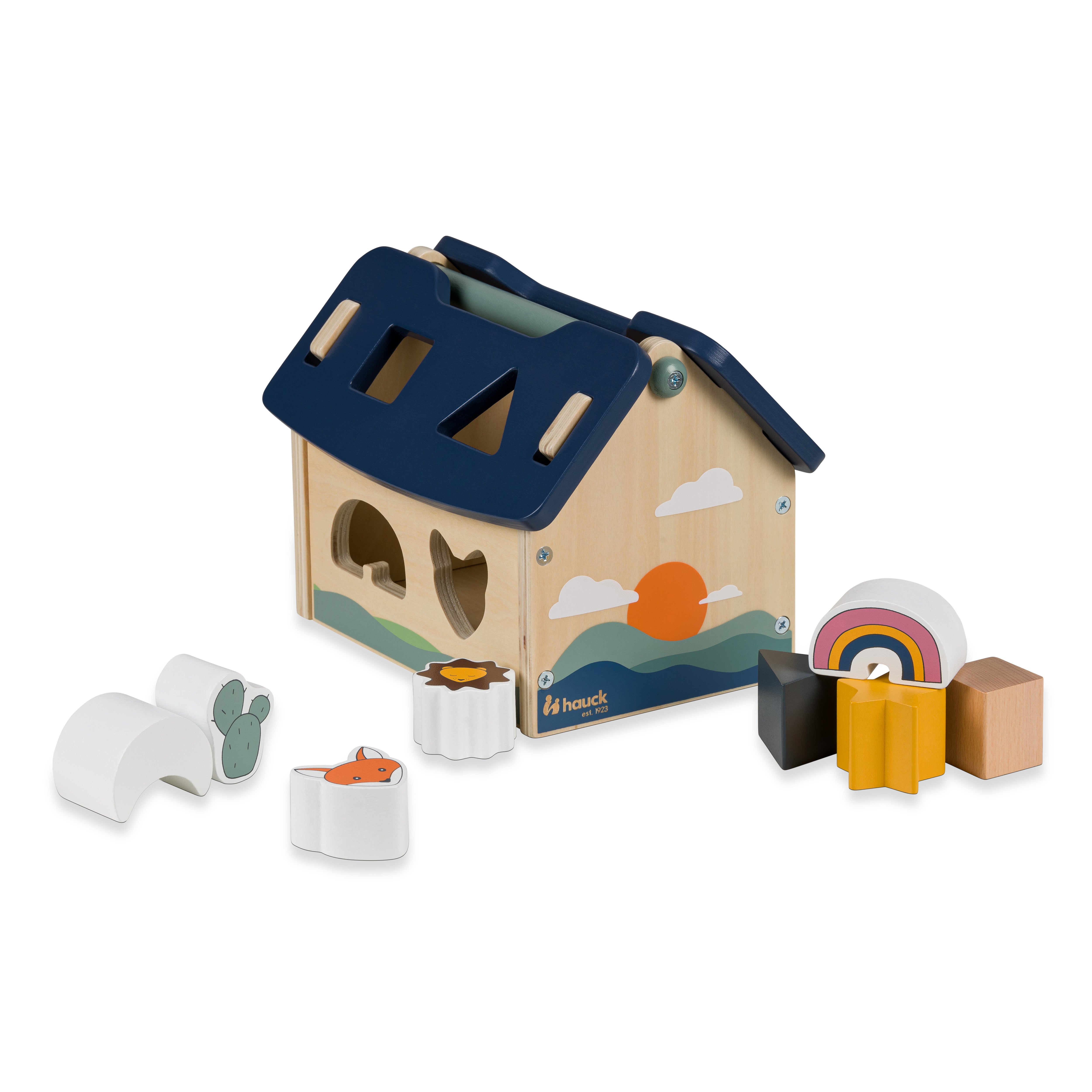 hauck-watch-me-sort-n-build-steckspiel-holzhaus-8-teile image 1