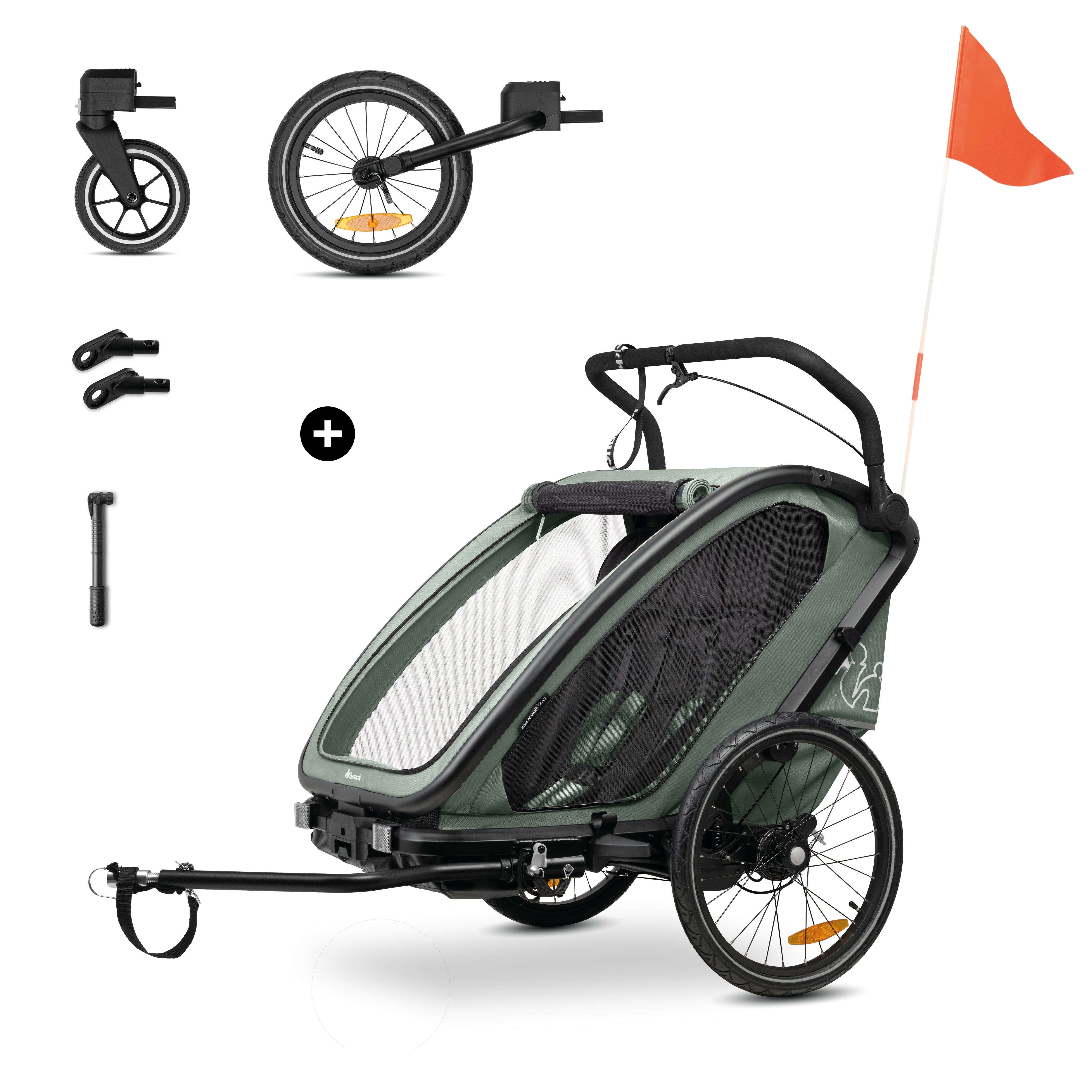 hauck-dryk-bike-n-walk-duo-fahrradanh-nger-light-grey image 2