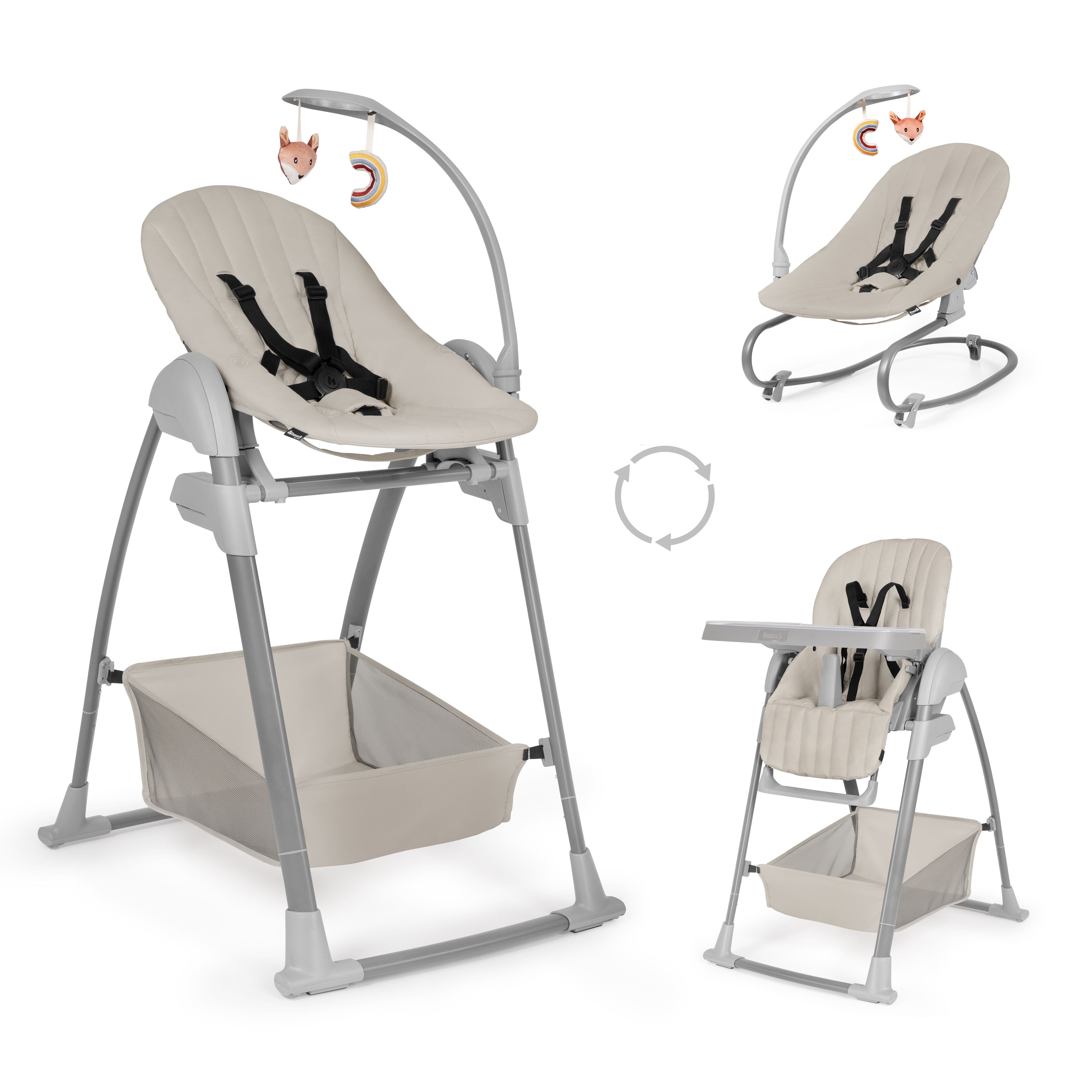 hauck-sit-n-relax-3in1-hochstuhl-beige-mit-babywippe image 3