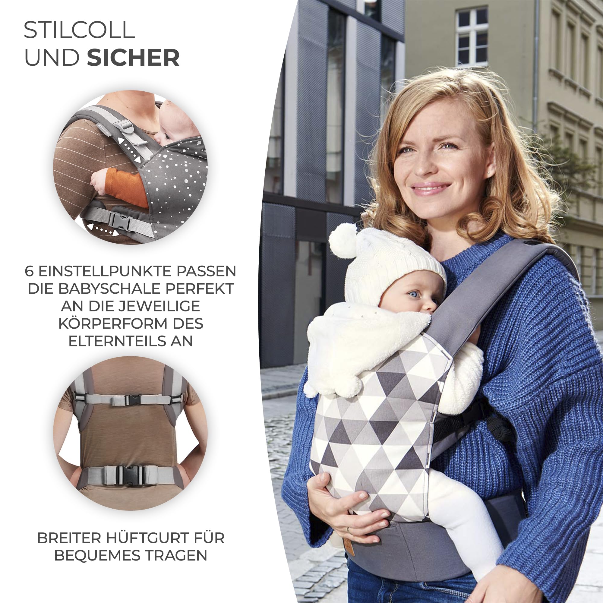 kinderkraft-nino-babytrage-grau-baumwolle-bis-20-kg image 5