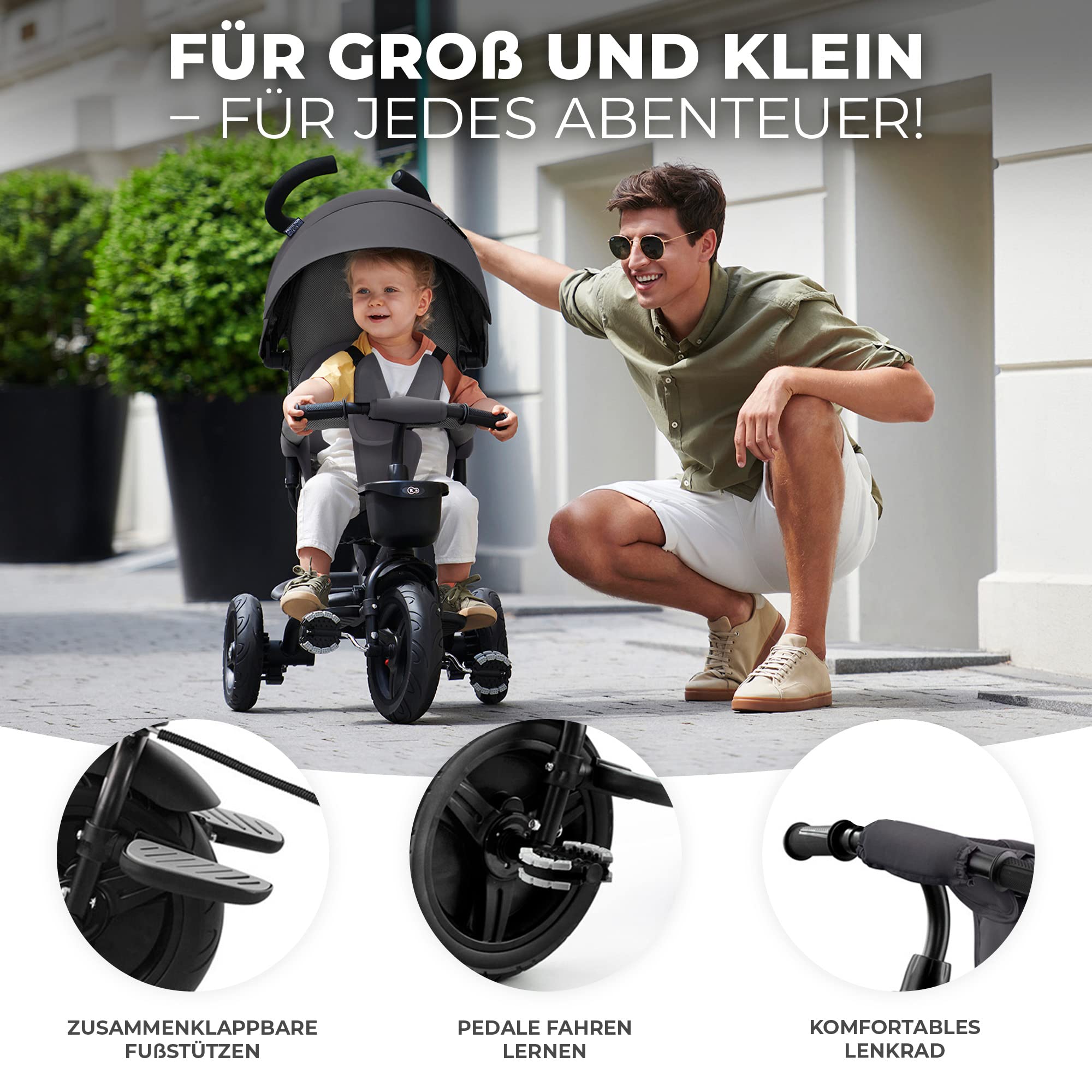 kinderkraft-aveo-dreirad-mit-schubstange-rosa-klappbar image 3