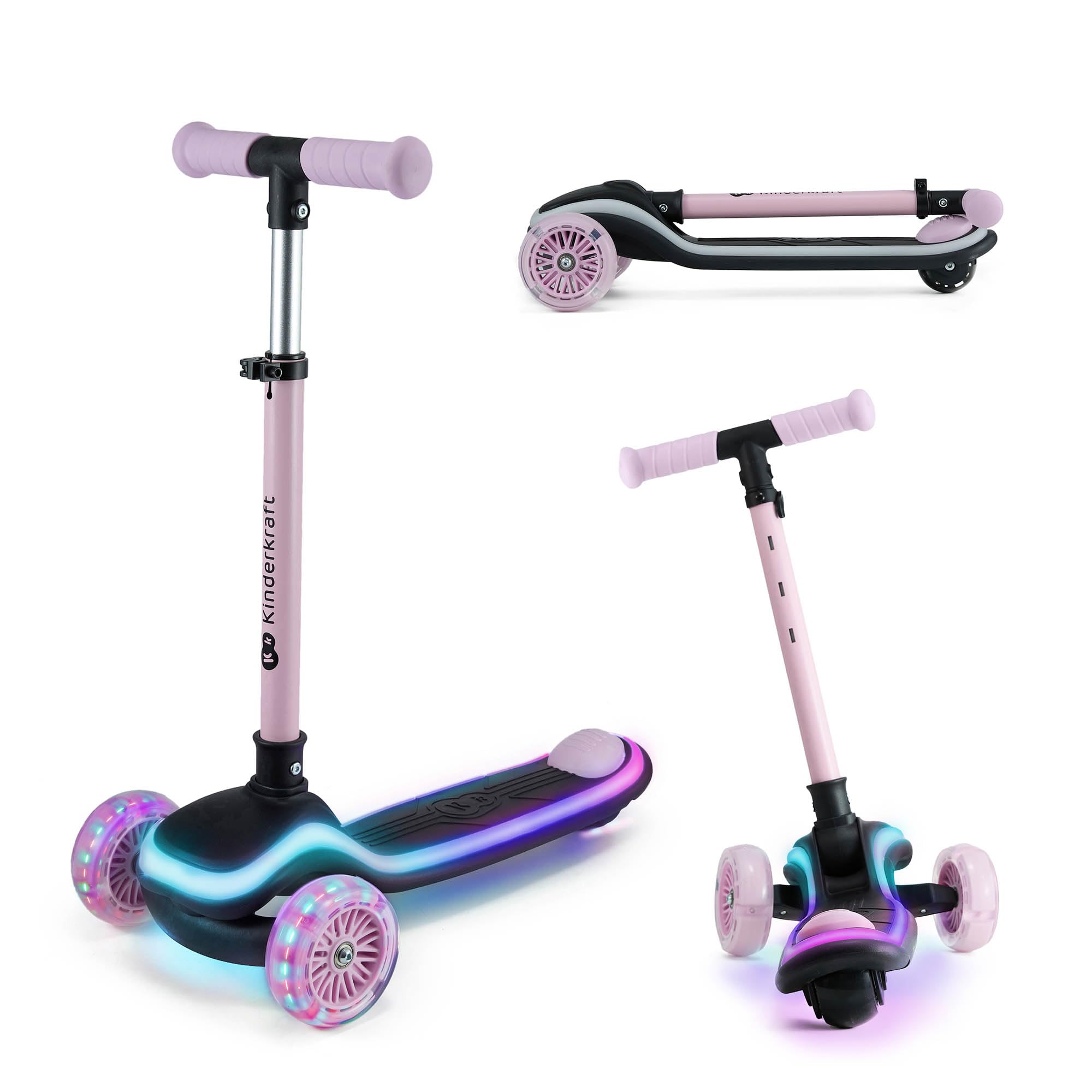 kinderkraft-raket-kinderroller-pink-led-klappbar image 1