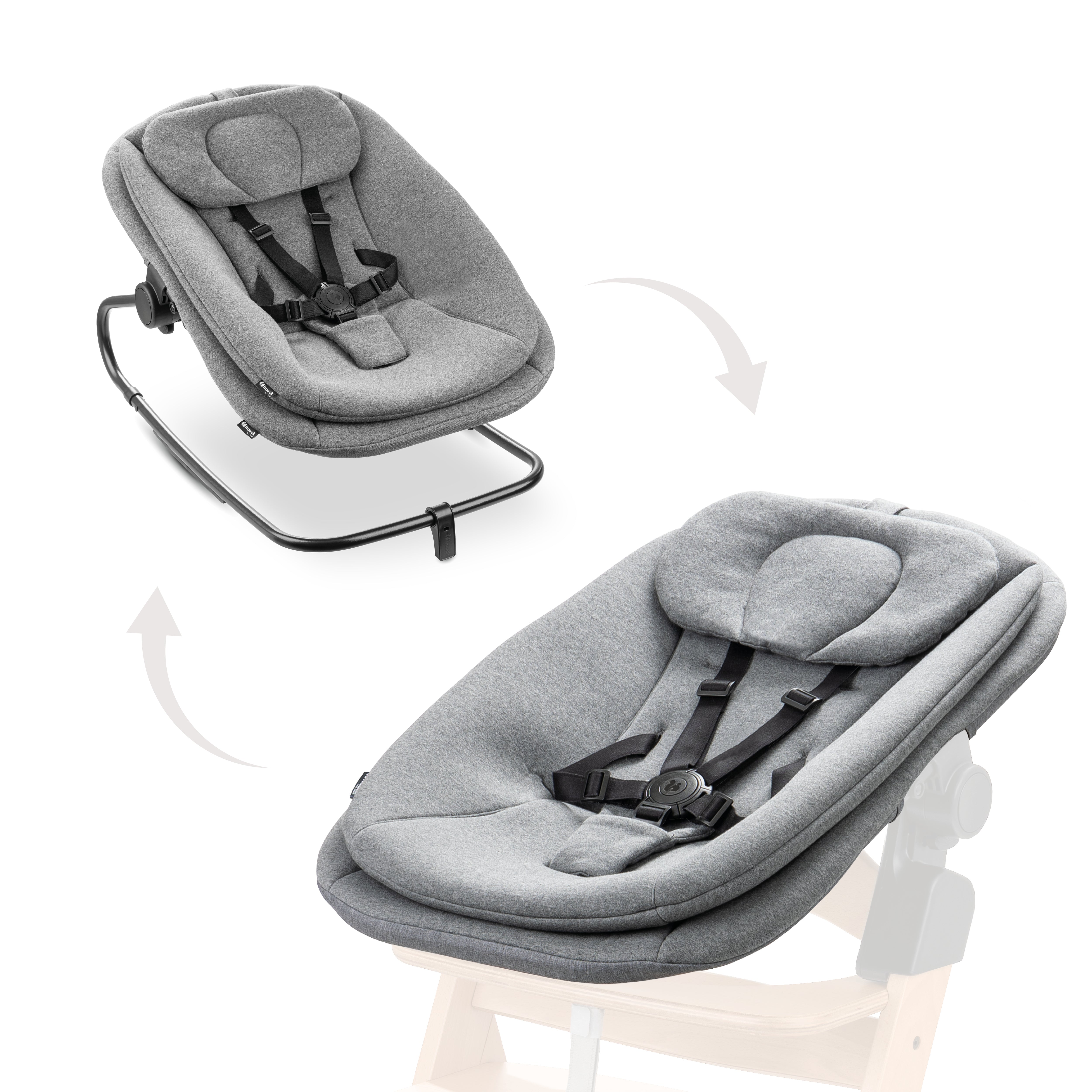 hauck-highchair-bouncer-babywippe-dunkelgrau-f-r-alpha image 1