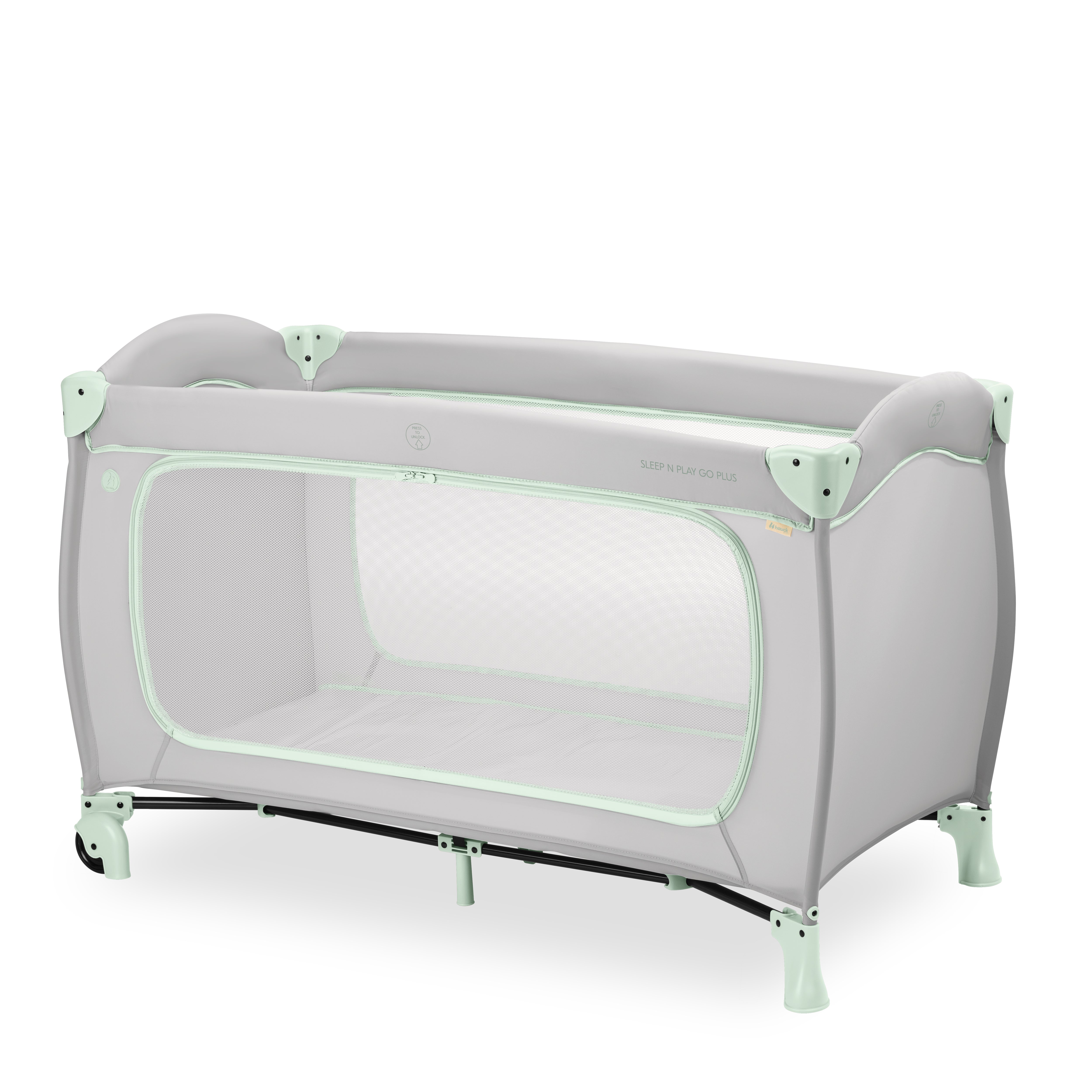 hauck-sleep-n-play-go-plus-reisebett-dusty-mint-mit-rollen image 3