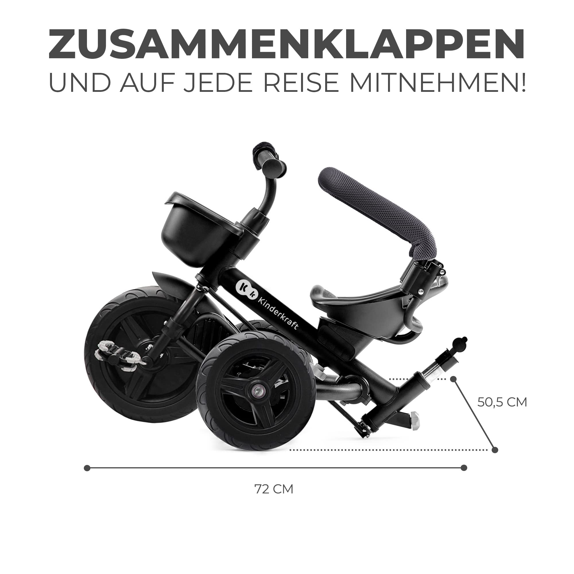 kinderkraft-aveo-kinderdreirad-grau-klappbar-mit-schubstange image 5