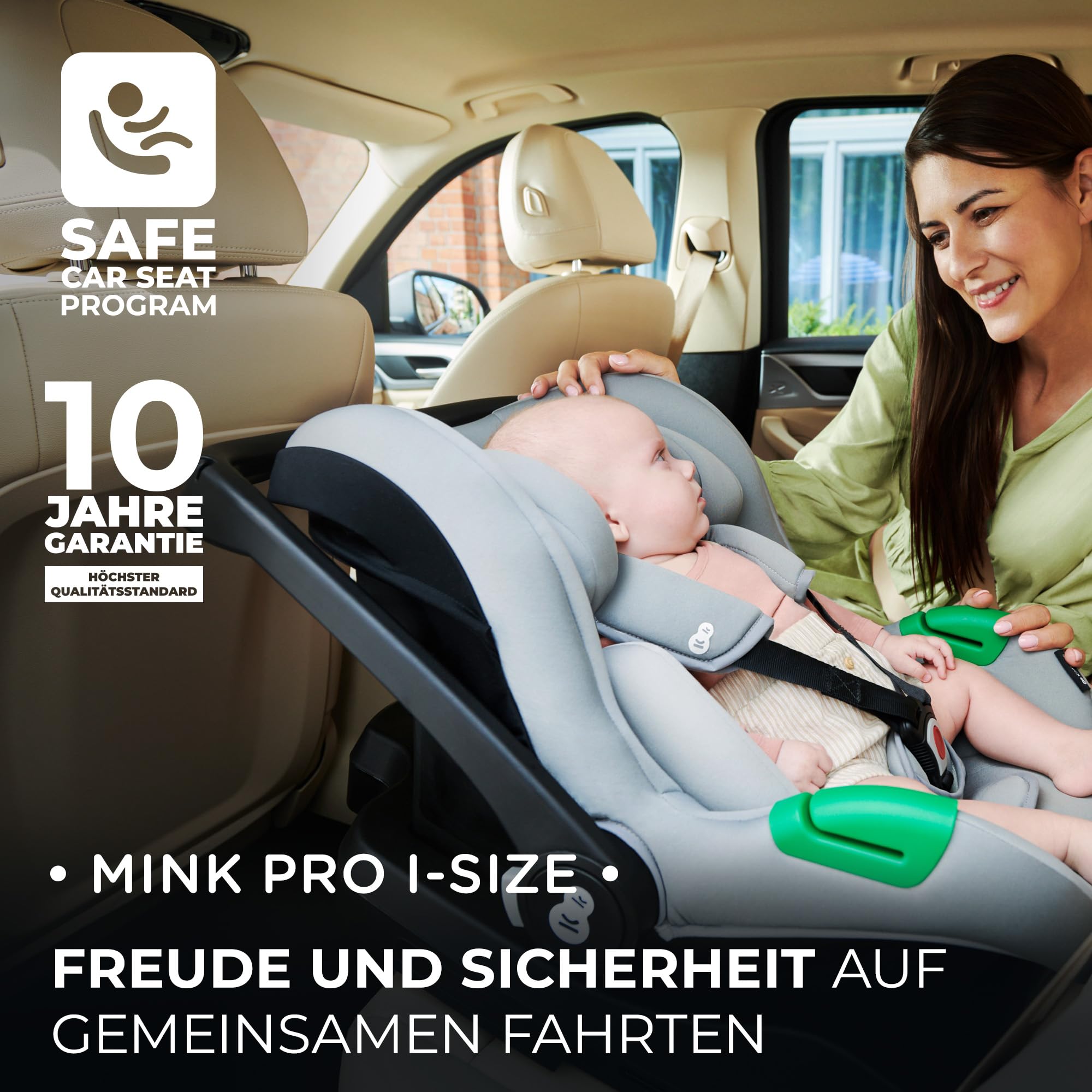 kinderkraft-mink-pro-i-size-babyschale-grau-mit-basis image 2