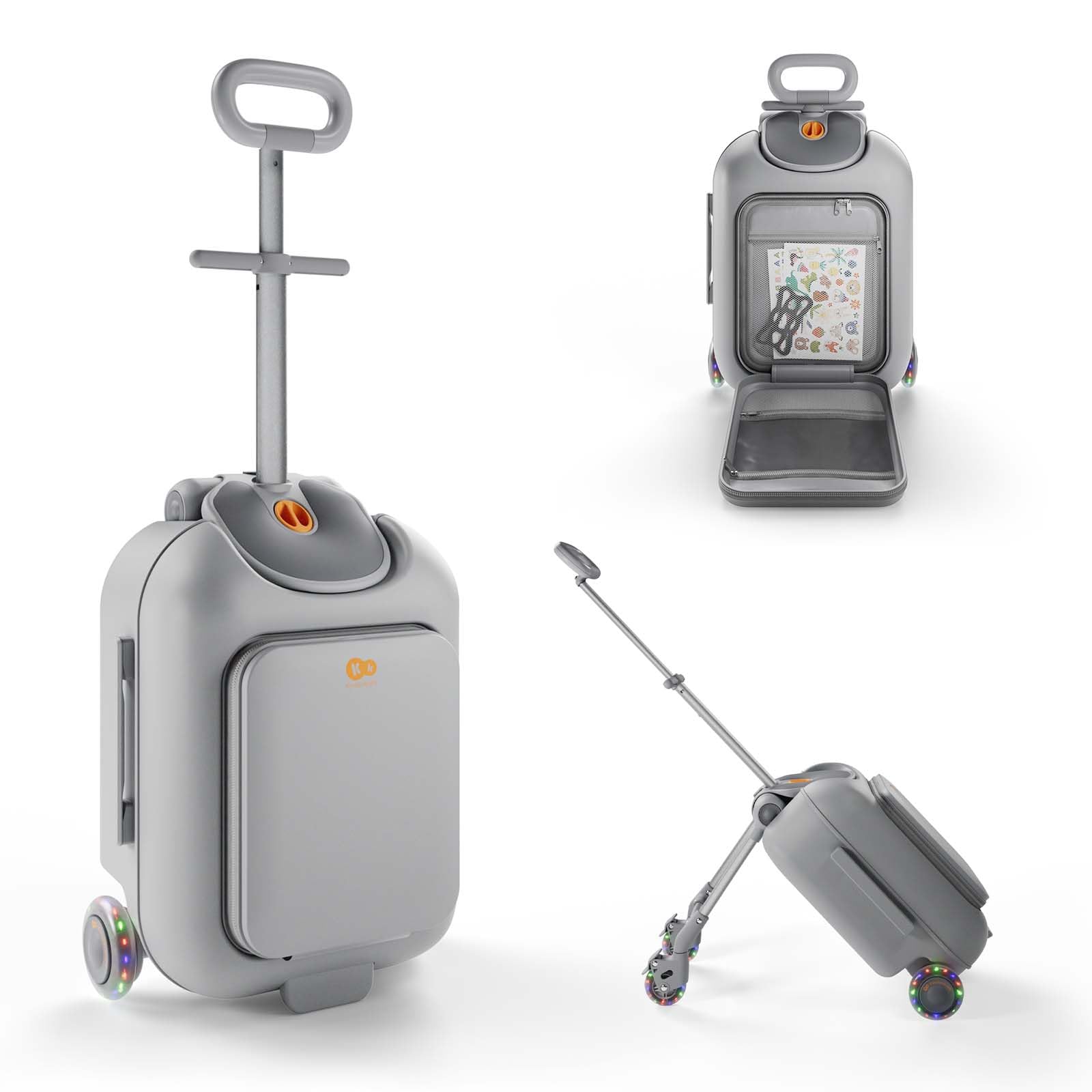 kinderkraft-cabby-kinderkoffer-mit-sitz-grau-20-l image 2
