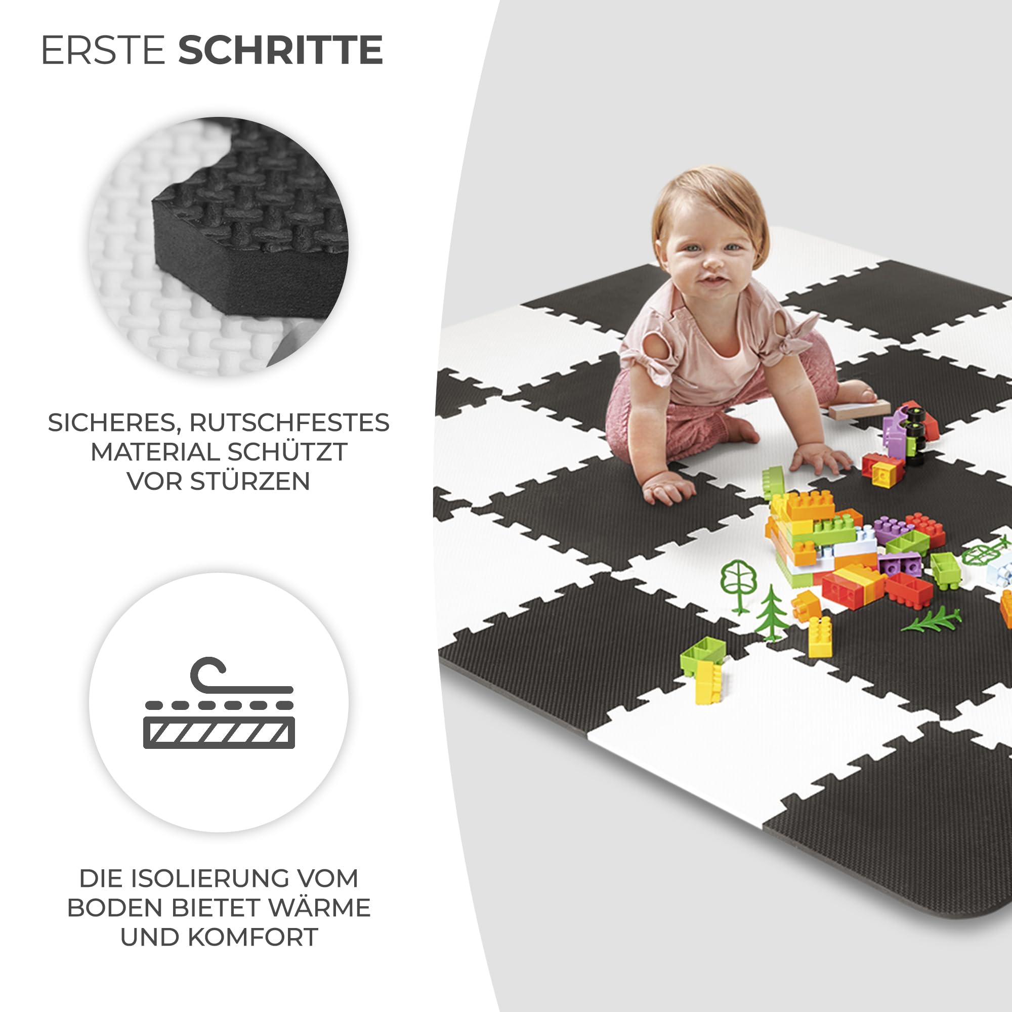 kinderkraft-luno-spielmatte-schwarz-wei-30-teile image 3