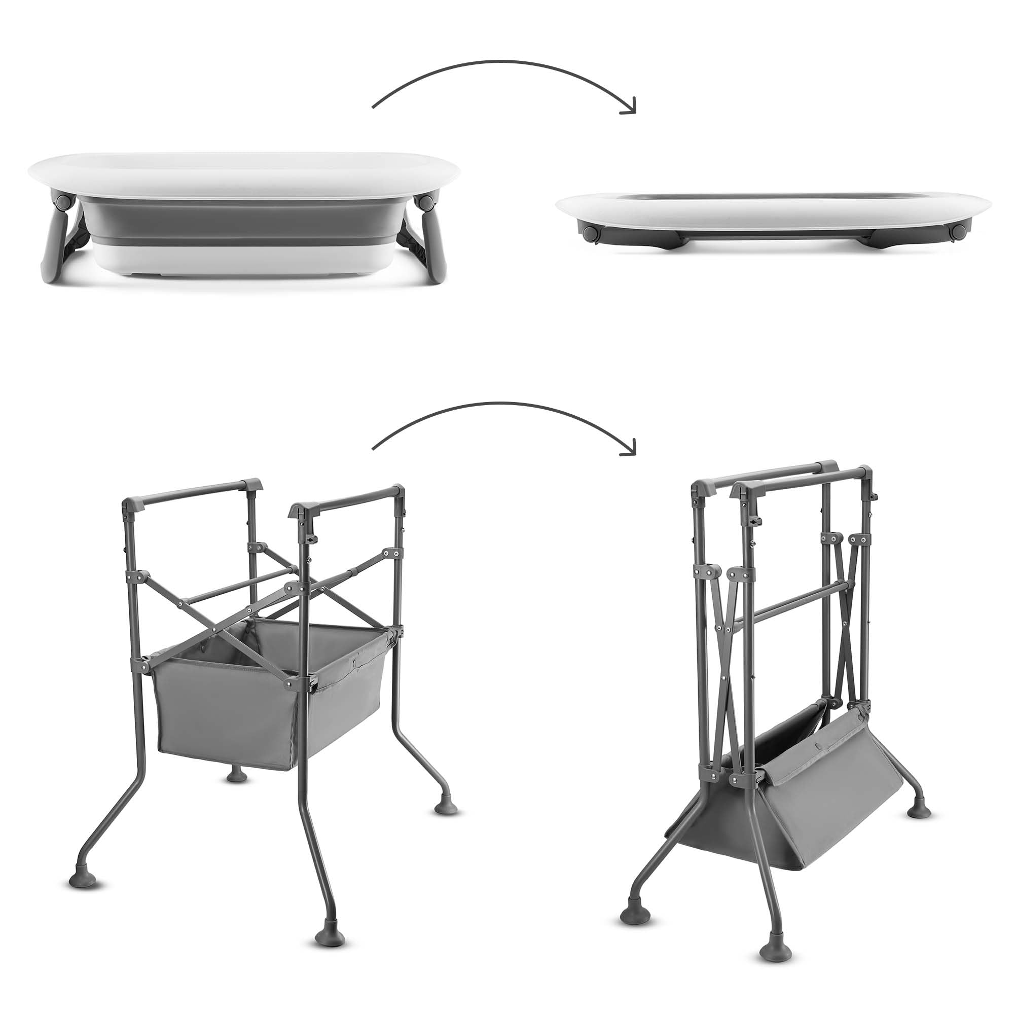 kinderkraft-bubbly-babybadewanne-faltbar-grau-mit-gestell image 5