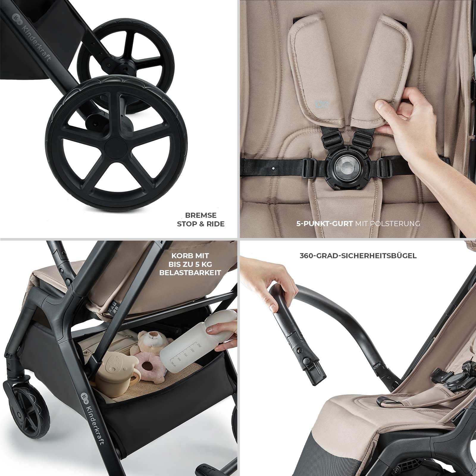 kinderkraft-loom-buggy-beige-automatik-faltung-bis-22-kg image 8