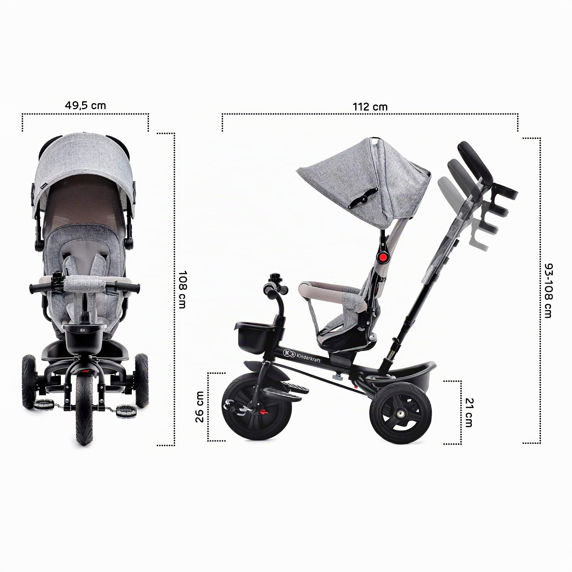 kinderkraft-aveo-dreirad-6-in-1-grau-gummir-der-ab-9-monate image 6