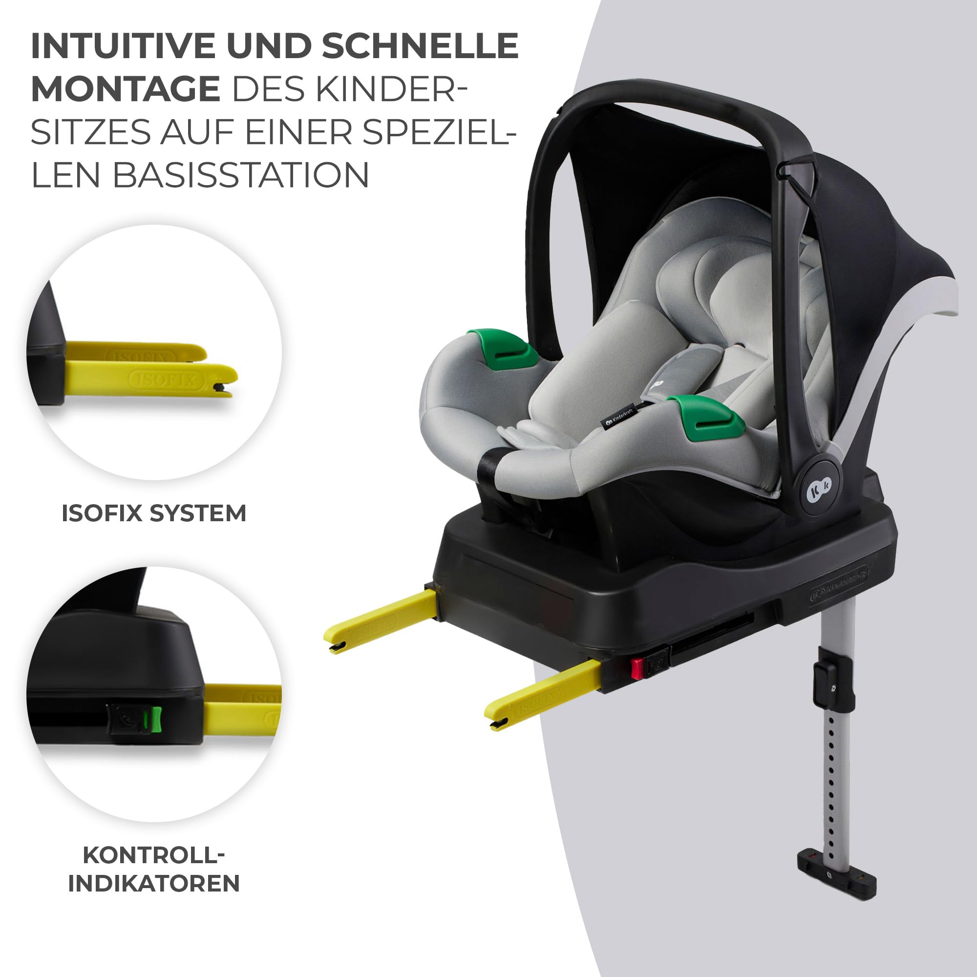kinderkraft-mink-pro-i-size-babyschale-grau-mit-basis image 4