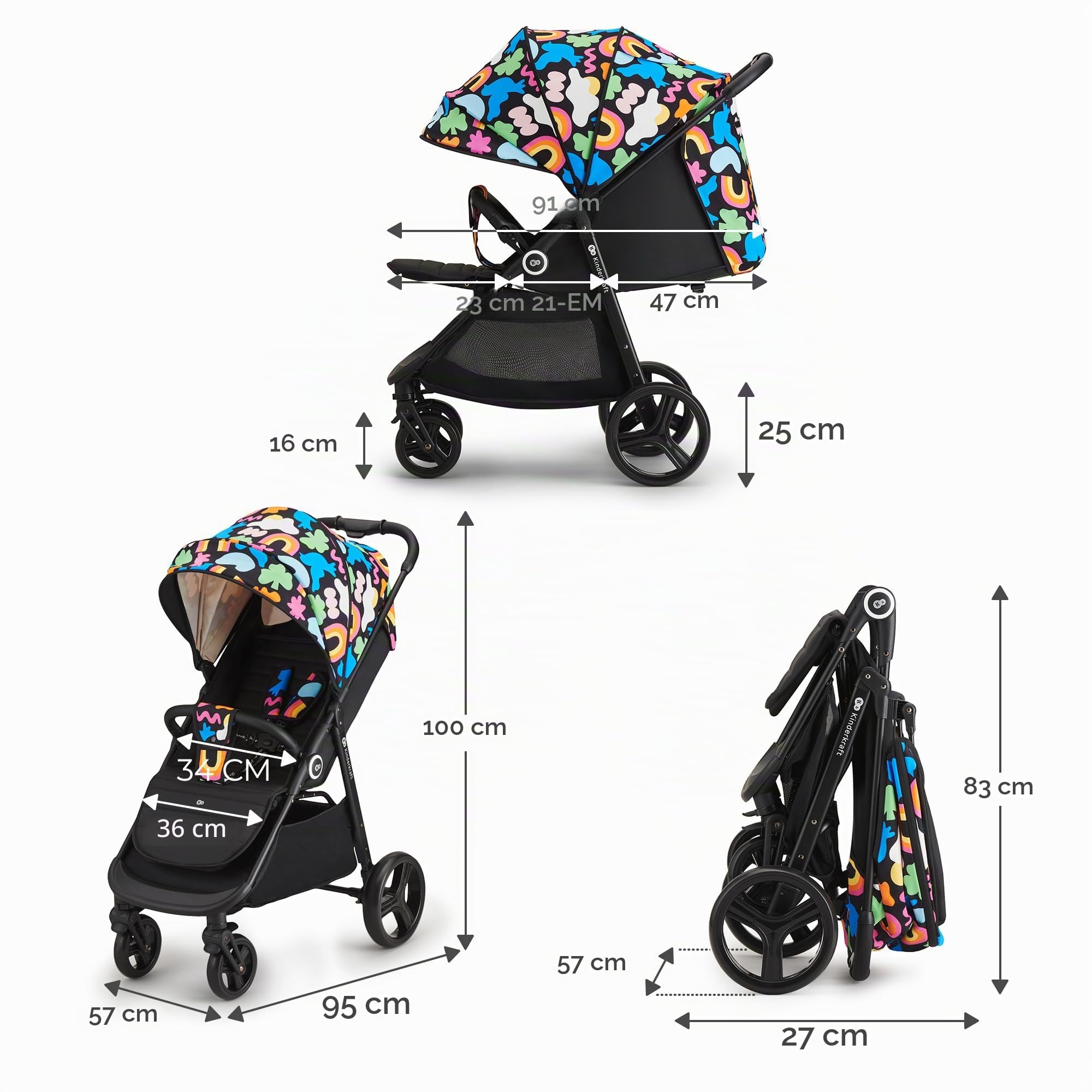 kinderkraft-grande-plus-buggy-happy-shapes-liegeposition image 7