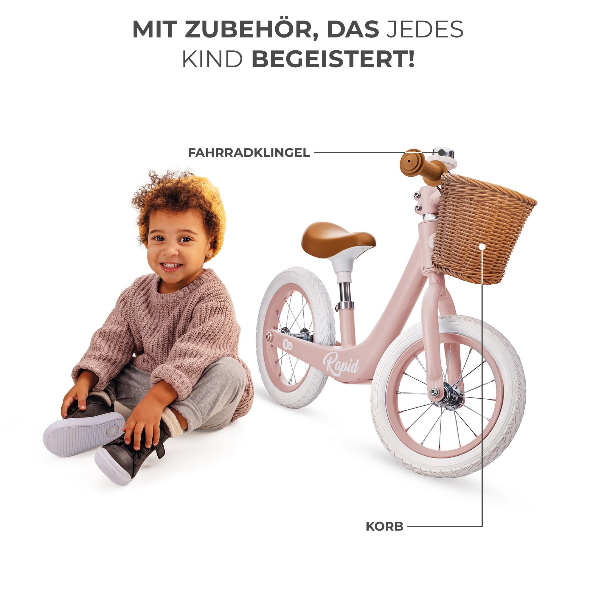 kinderkraft-rapid-2-laufrad-rosa-metall-mit-korb image 8