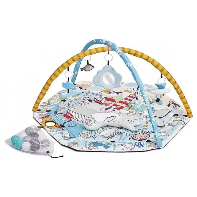 kinderkraft-smartplay-sea-spieldecke-mit-b-llen-und-kissen image 1
