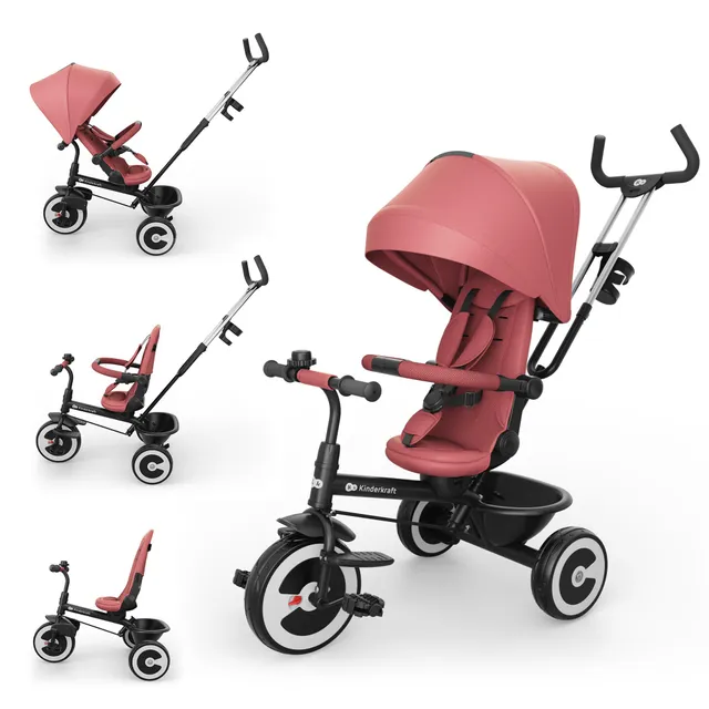 kinderkraft-aston-2-pro-dreirad-pink-mit-schiebestange image 1