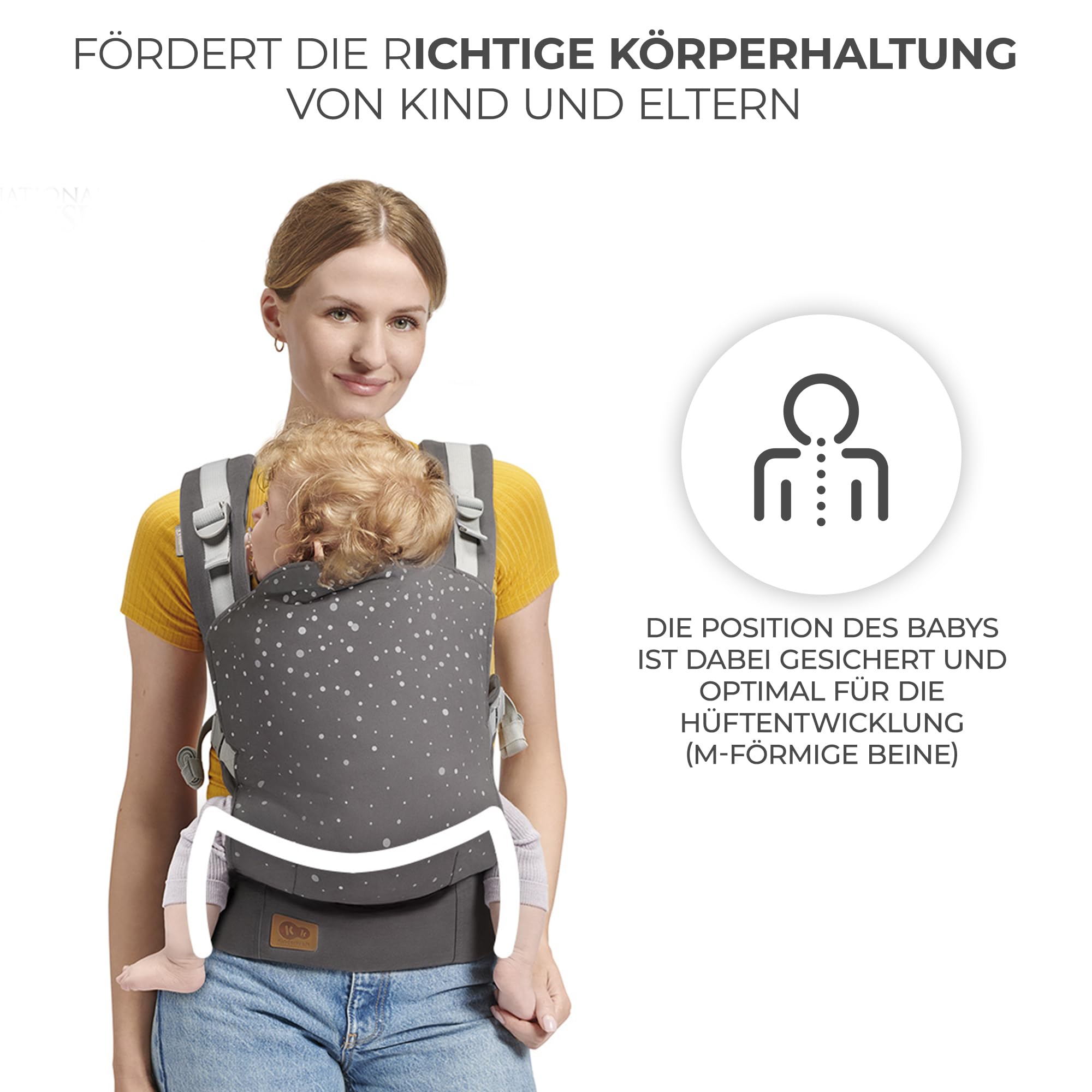 kinderkraft-nino-babytrage-grau-baumwolle-bis-20-kg image 3