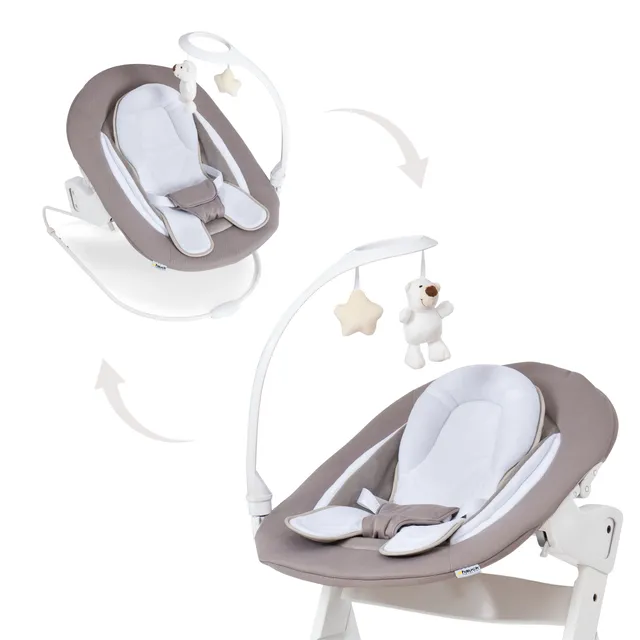 hauck-alpha-bouncer-deluxe-babywippe-sand-neugeborenenaufsatz image 1