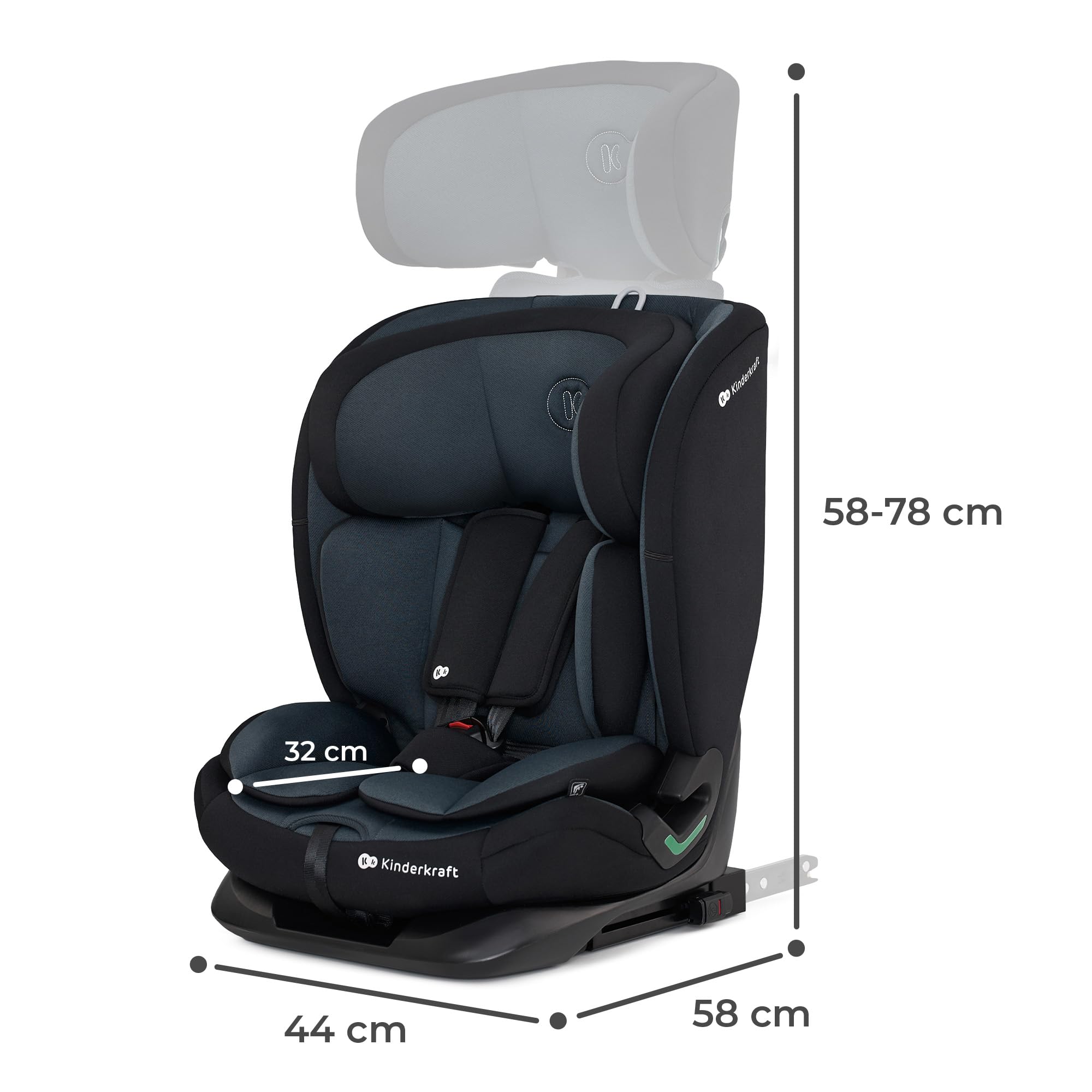 kinderkraft-oneto3-i-size-kindersitz-76-150-cm-schwarz-isofix image 3
