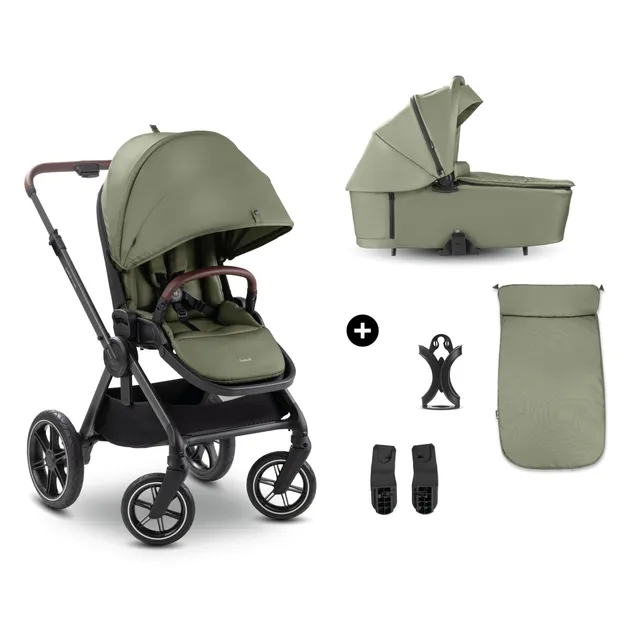 hauck-comfort-n-care-set-kinderwagen-olive-mit-wanne image 1