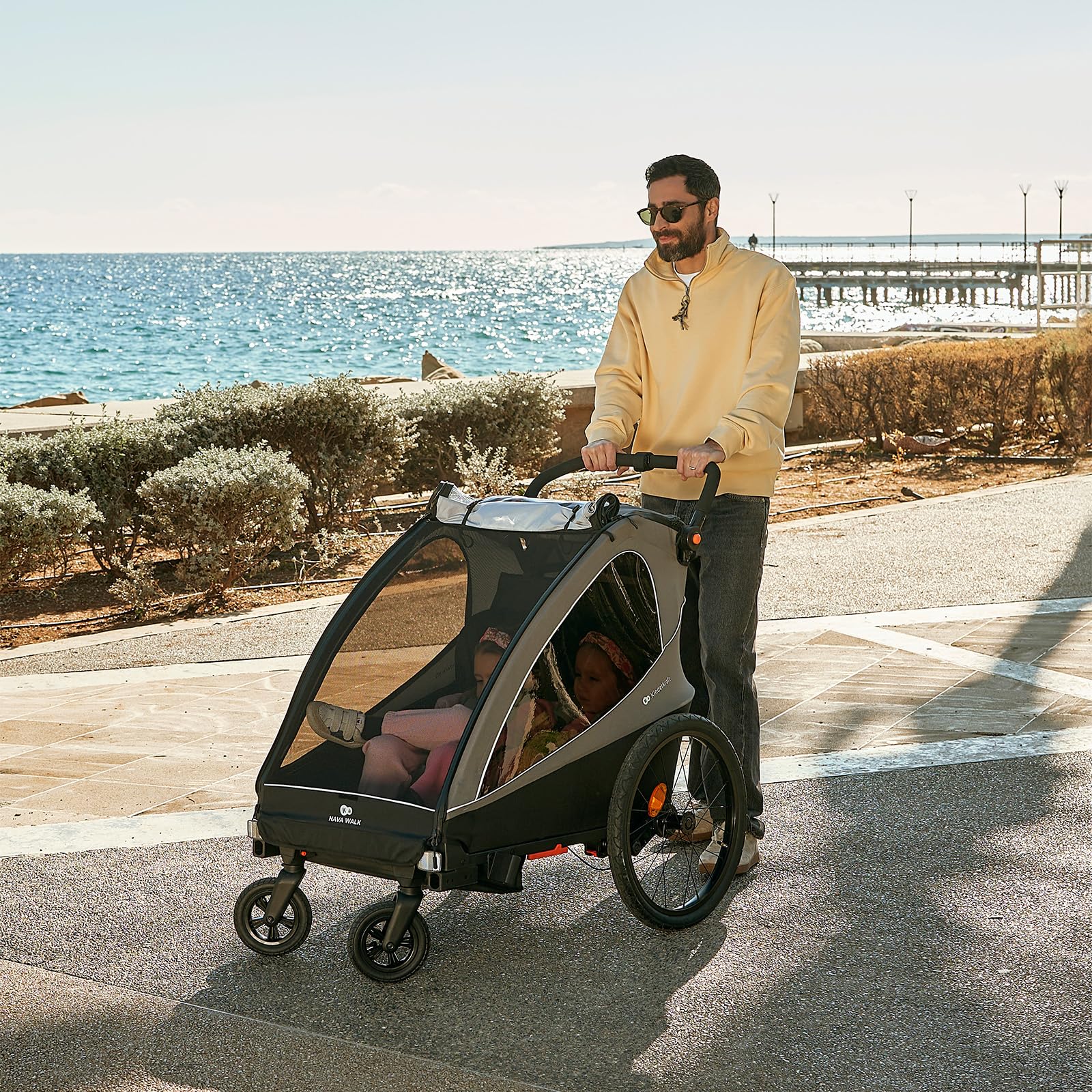 kinderkraft-nava-fahrradanh-nger-buggy-2in1-grau-2-kinder image 3