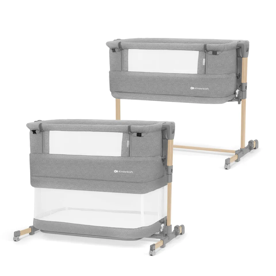 kinderkraft-neste-grow-3in1-babybett-beistellbett-hellgrau-stahl image 1
