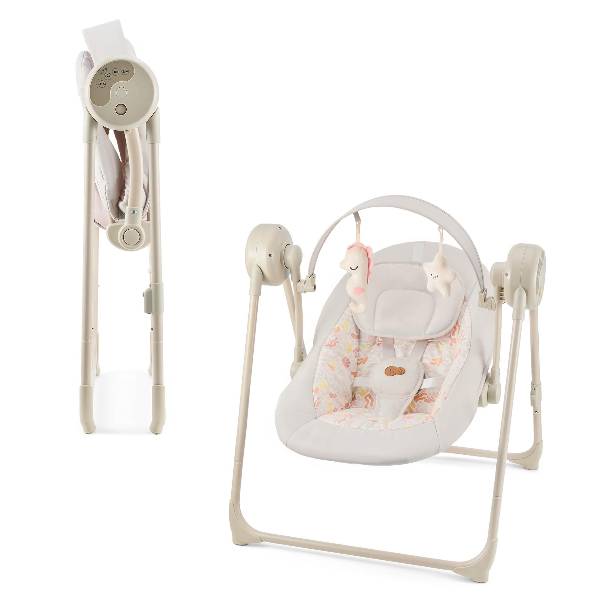 kinderkraft-swingee-elektrische-babywippe-beige-timer image 1