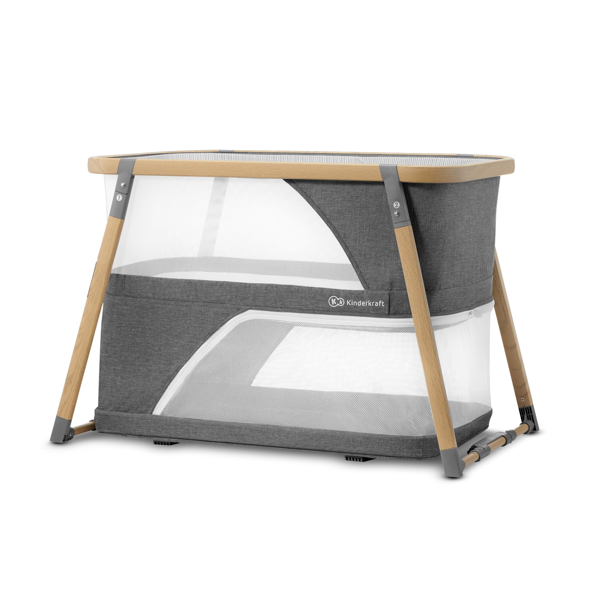 kinderkraft-sofi-reisebett-4-in-1-grau-mit-matratze image 1