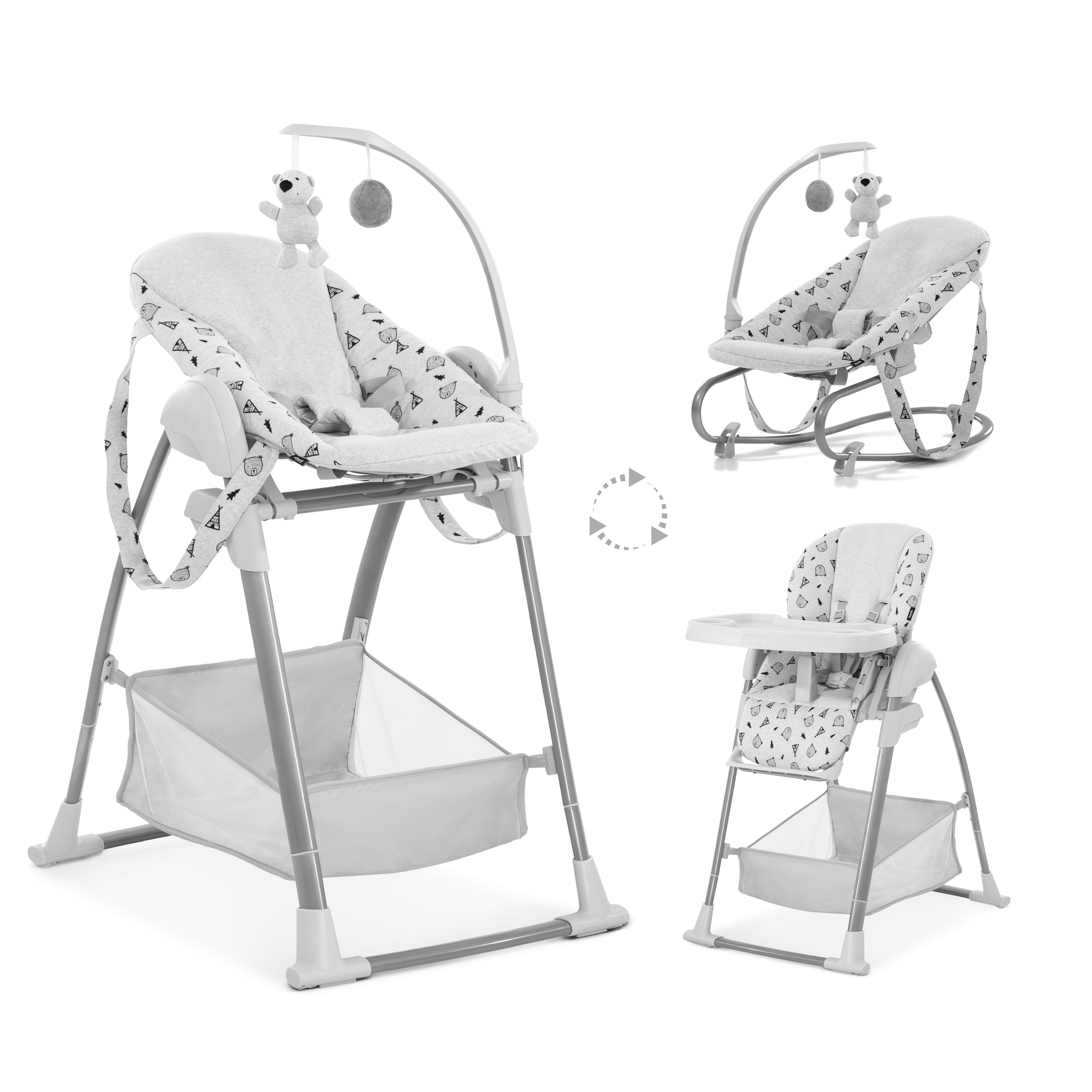 hauck-sit-n-relax-3in1-hochstuhl-beige-mit-babywippe image 2