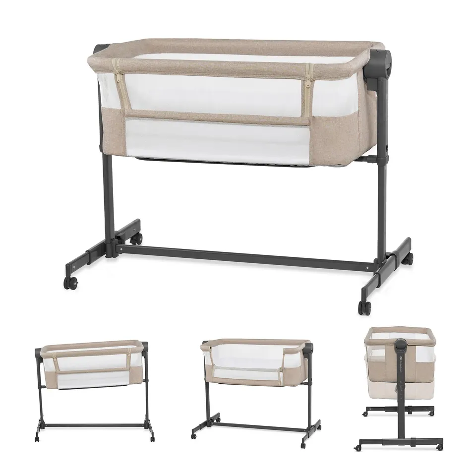 kinderkraft-nestee-beistellbett-beige-mit-matratze image 1