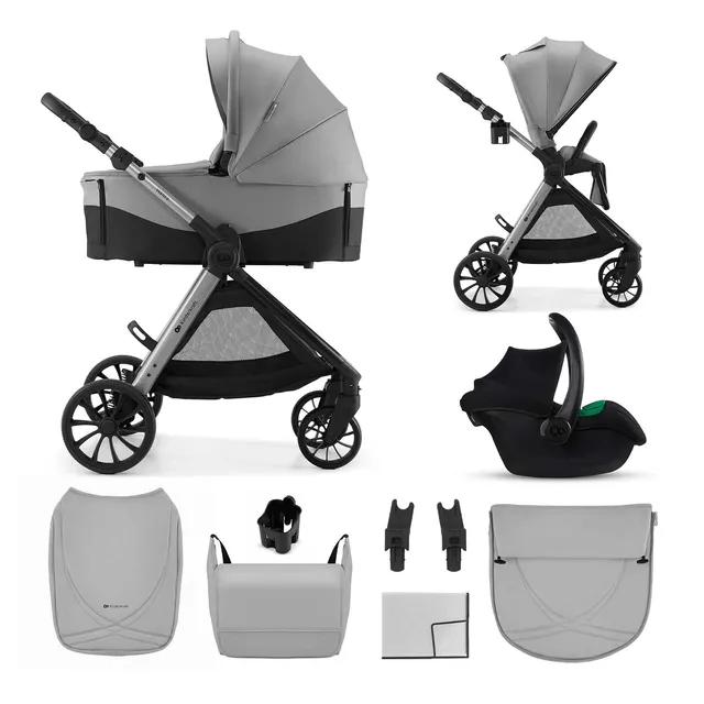kinderkraft-vesto-2-3in1-kombikinderwagen-grau-mit-autositz image 1