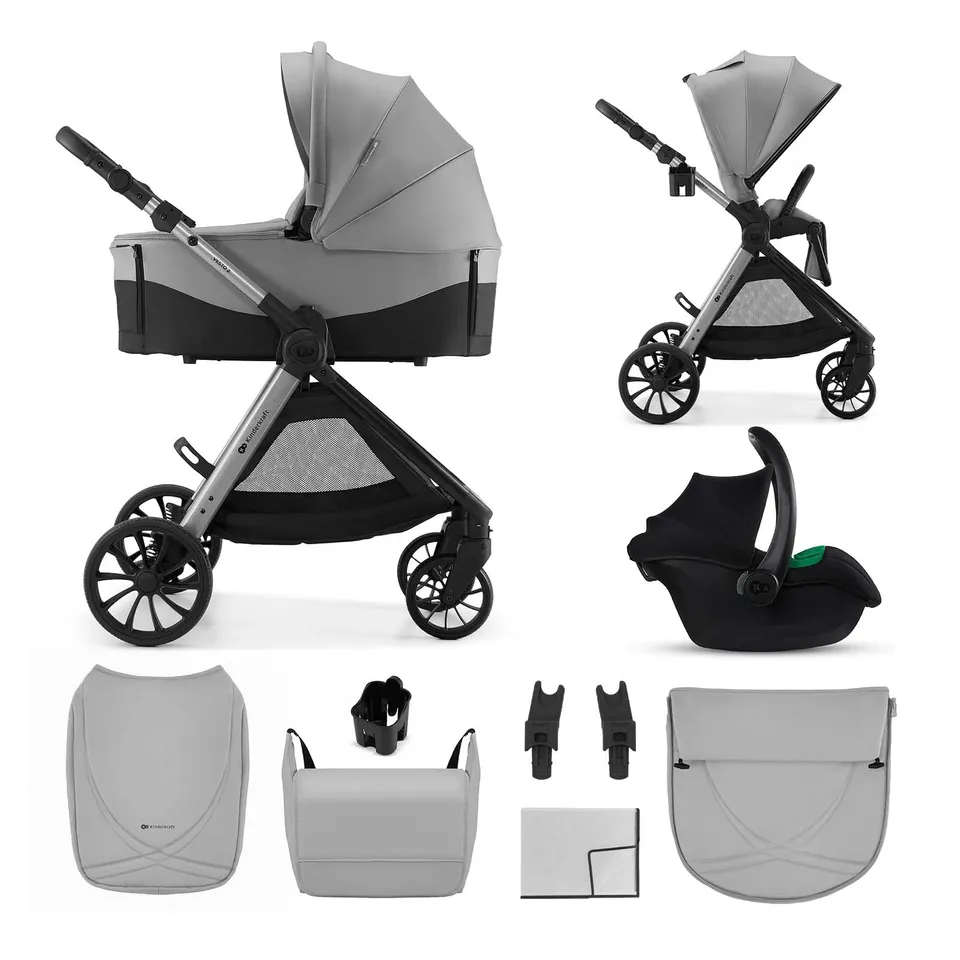 kinderkraft-vesto-2-3in1-kombikinderwagen-grau-mit-autositz image 1
