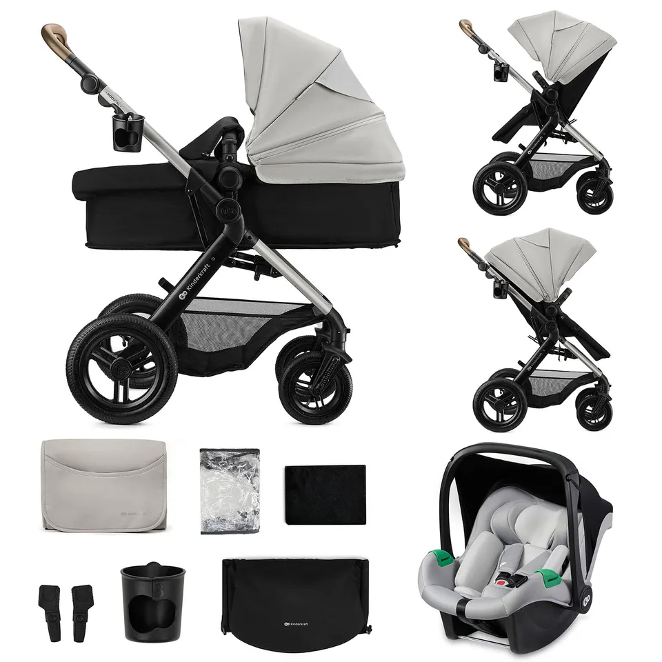 kinderkraft-moov-2-xl-air-kinderwagen-3-in-1-grau-luftreifen image 1