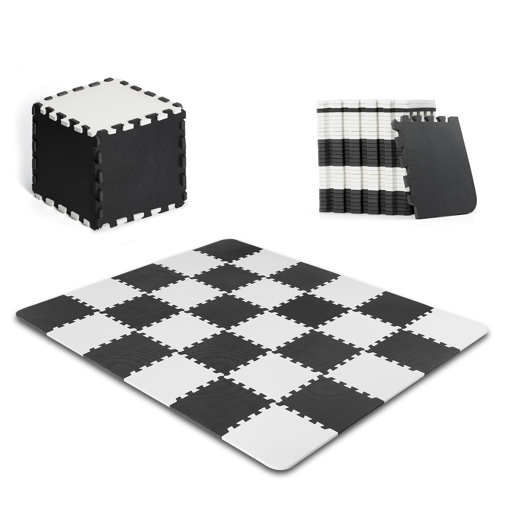 kinderkraft-luno-spielmatte-schwarz-wei-30-teile image 1