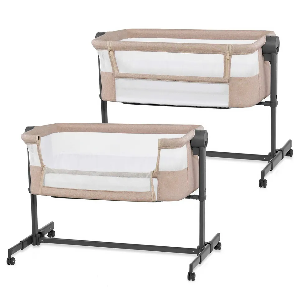 kinderkraft-nestee-up-2-beistellbett-beige-mit-matratze image 1