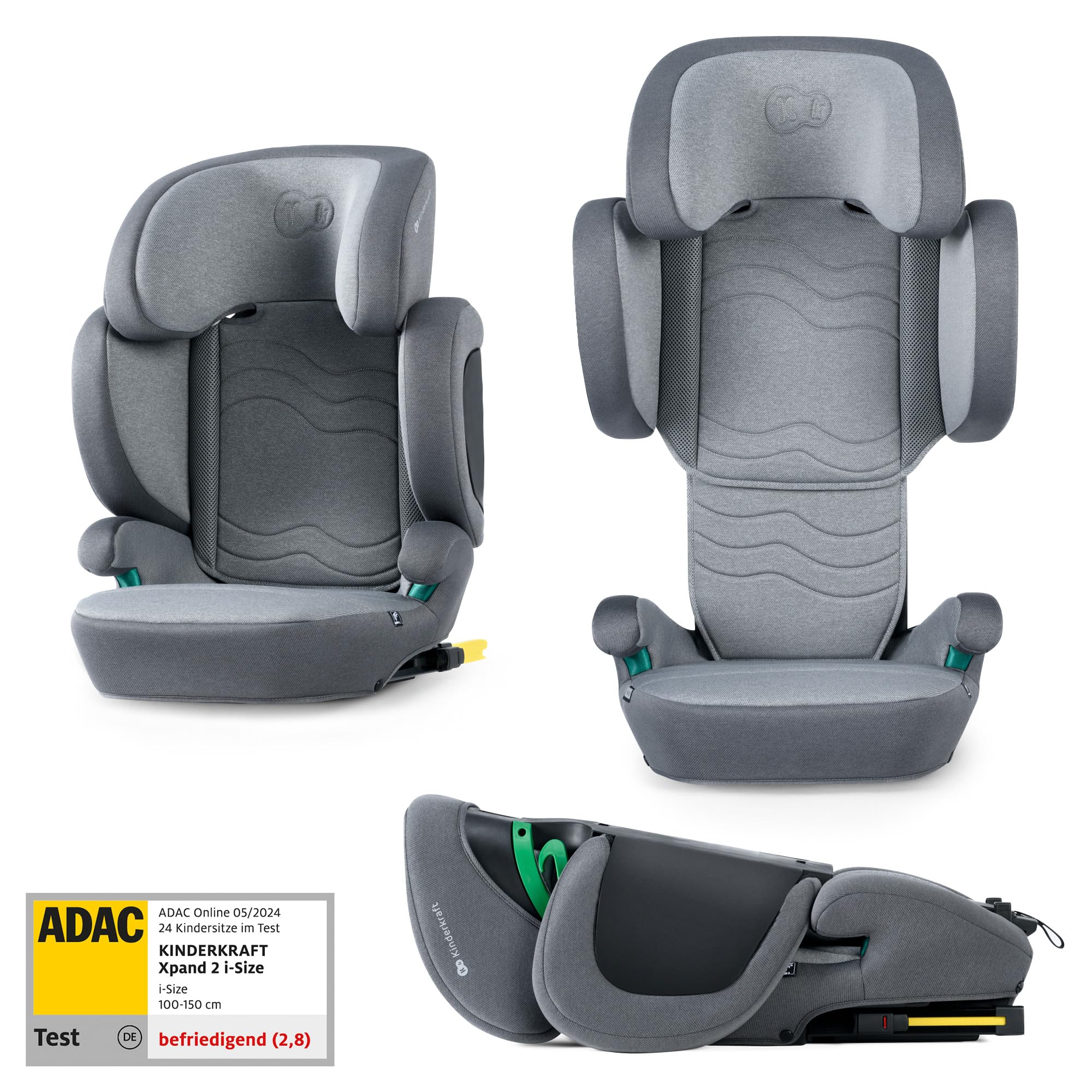kinderkraft-xpand-2-i-size-kindersitz-grau-100-150-cm image 1