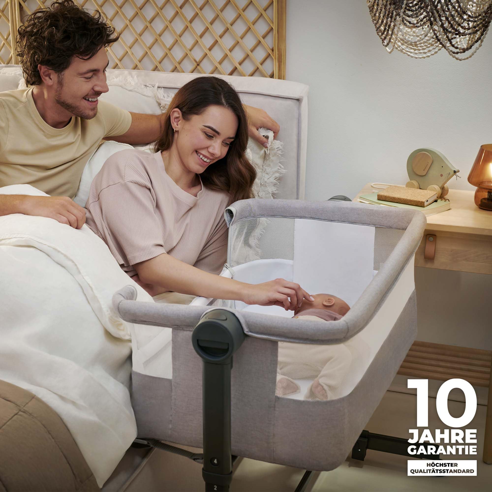 kinderkraft-nestee-up-2-beistellbett-beige-mit-matratze image 2