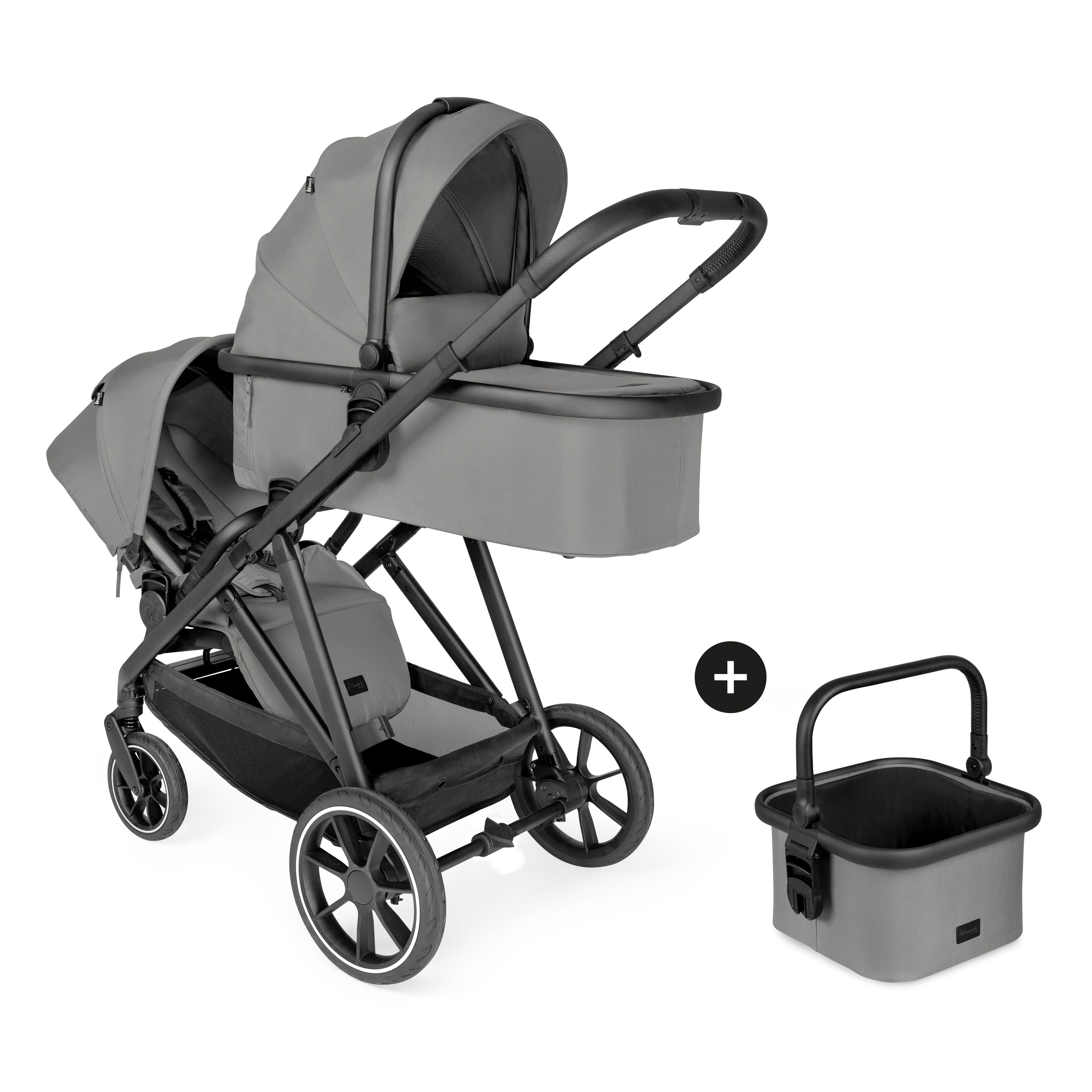 hauck-rapid-grow-n-care-set-kinderwagen-dark-grey-geschwister-modus image 1