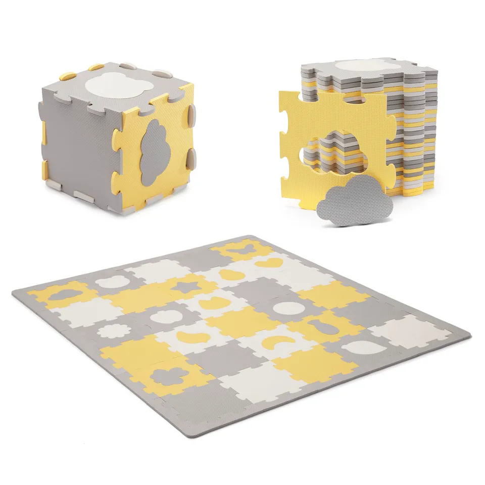 kinderkraft-luno-shapes-spielmatte-185x165-cm-gelb-wasserfest image 1