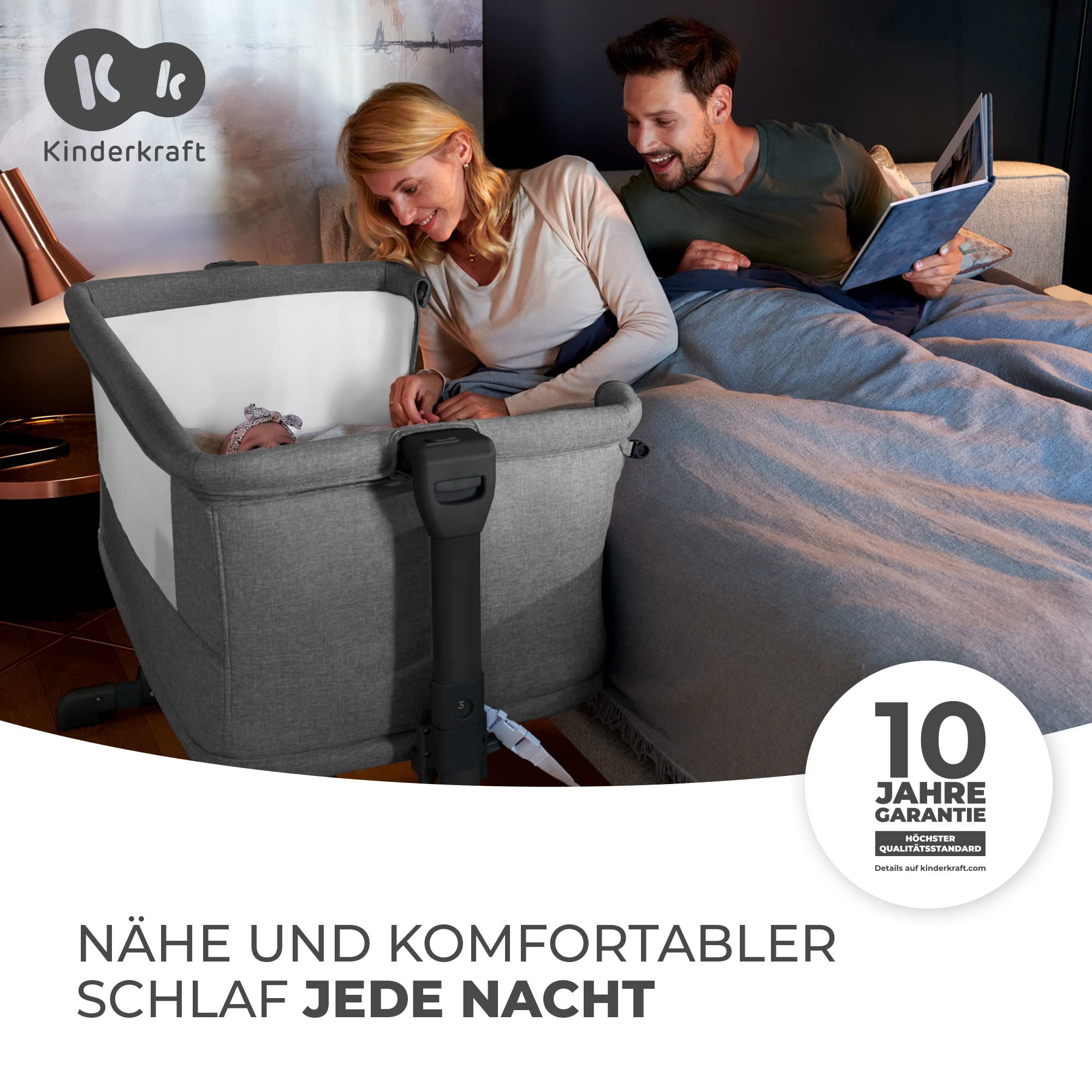 kinderkraft-neste-grow-3in1-babybett-beistellbett-hellgrau-stahl image 2