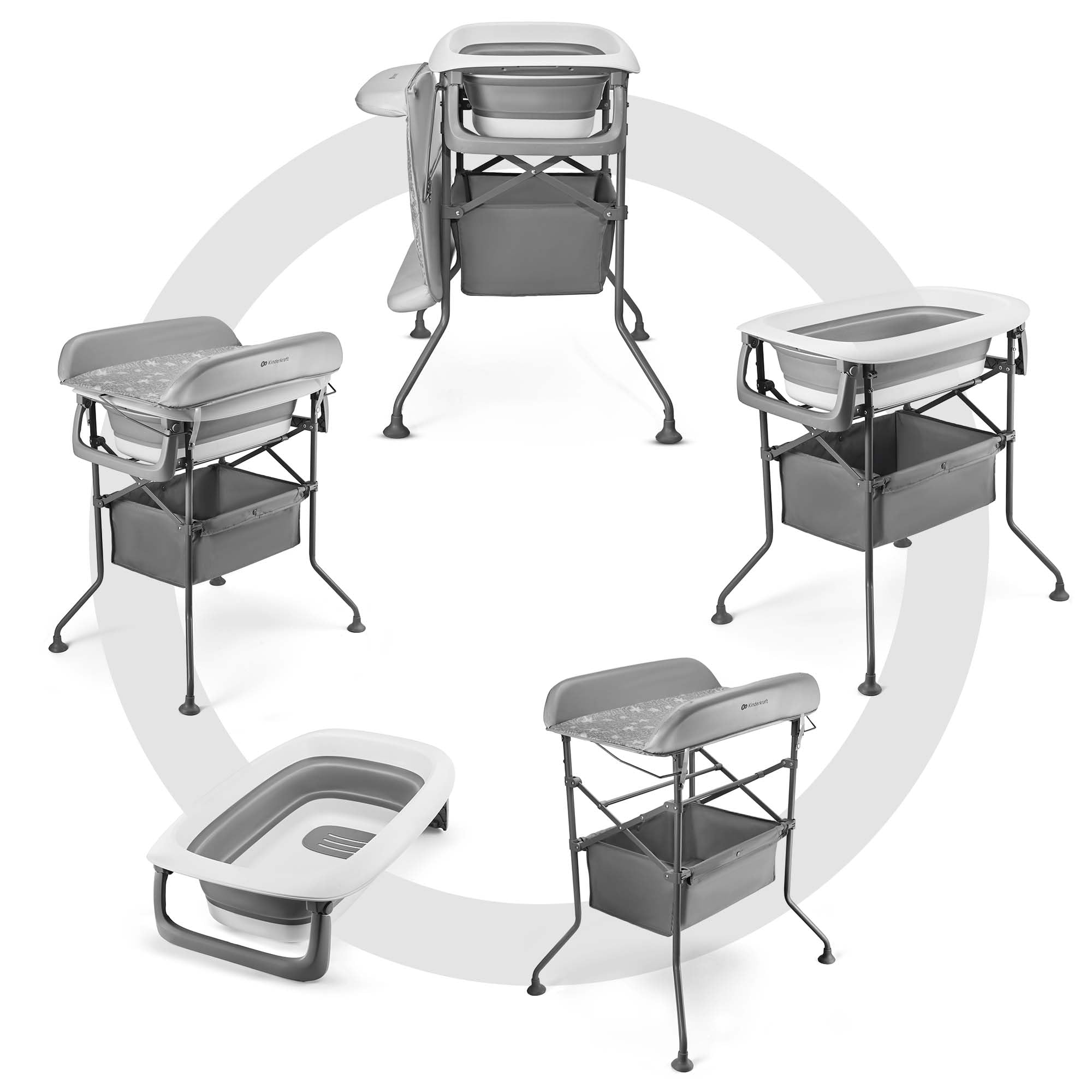 kinderkraft-bubbly-babybadewanne-faltbar-grau-mit-gestell image 3