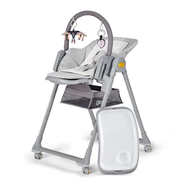 kinderkraft-lastree-hochstuhl-grau-mit-liegefunktion image 1