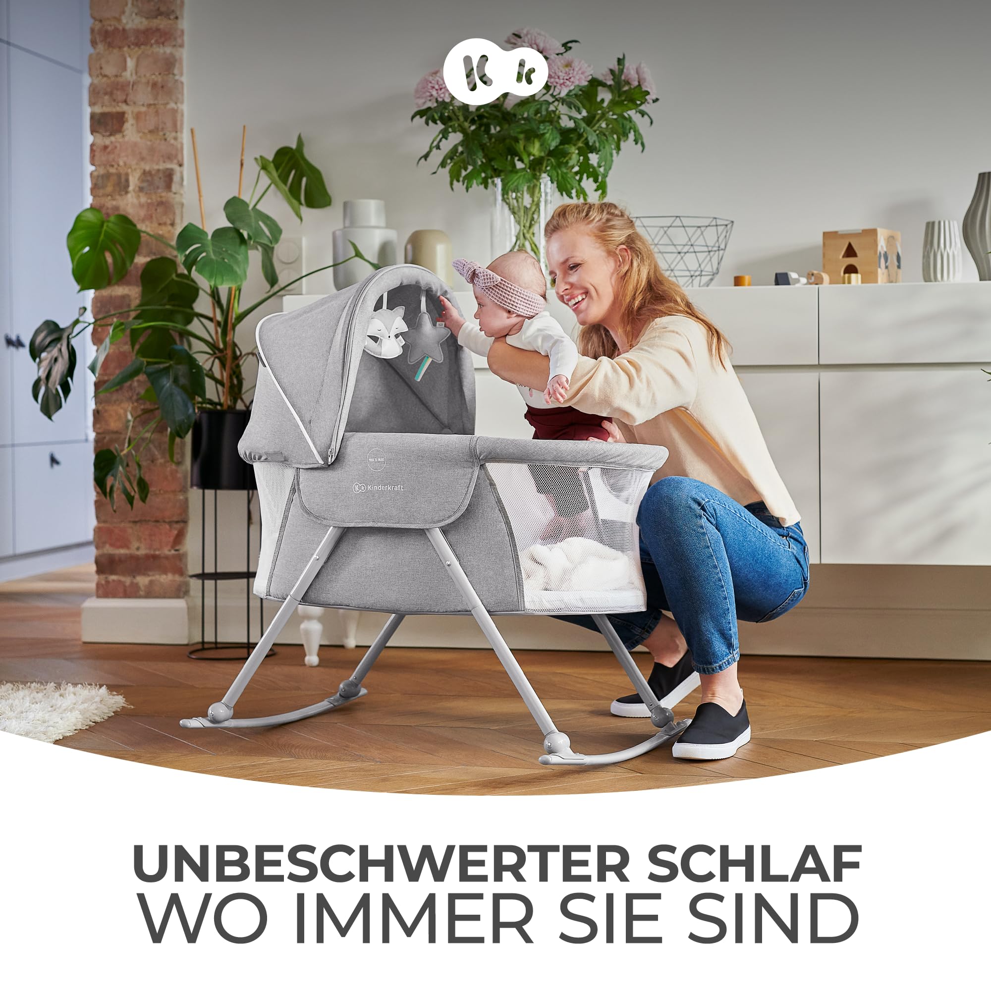 kinderkraft-lovi-3in1-reisebett-beige-mit-matratze image 3