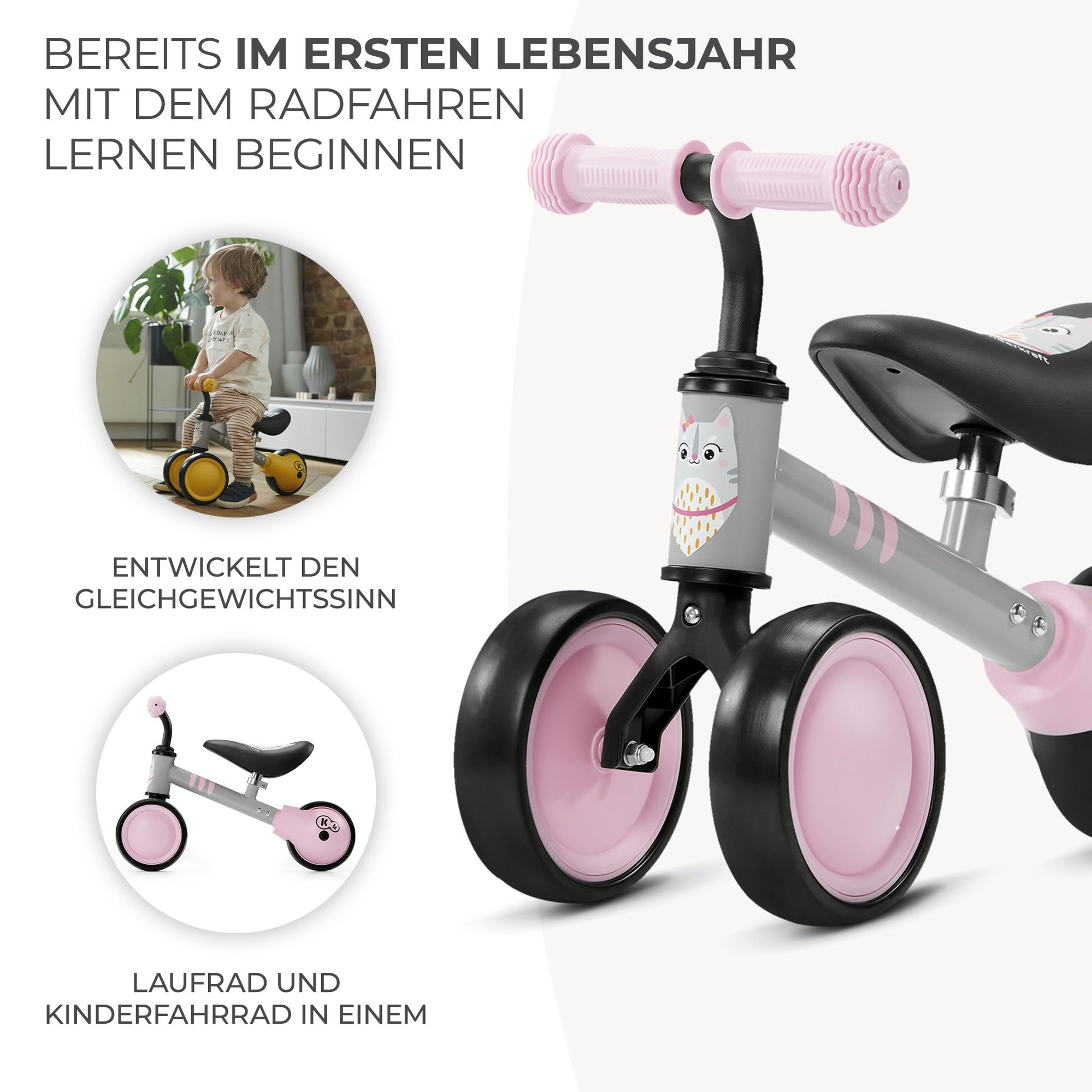 kinderkraft-cutie-laufrad-3in1-rosa-ab-1-jahr image 3