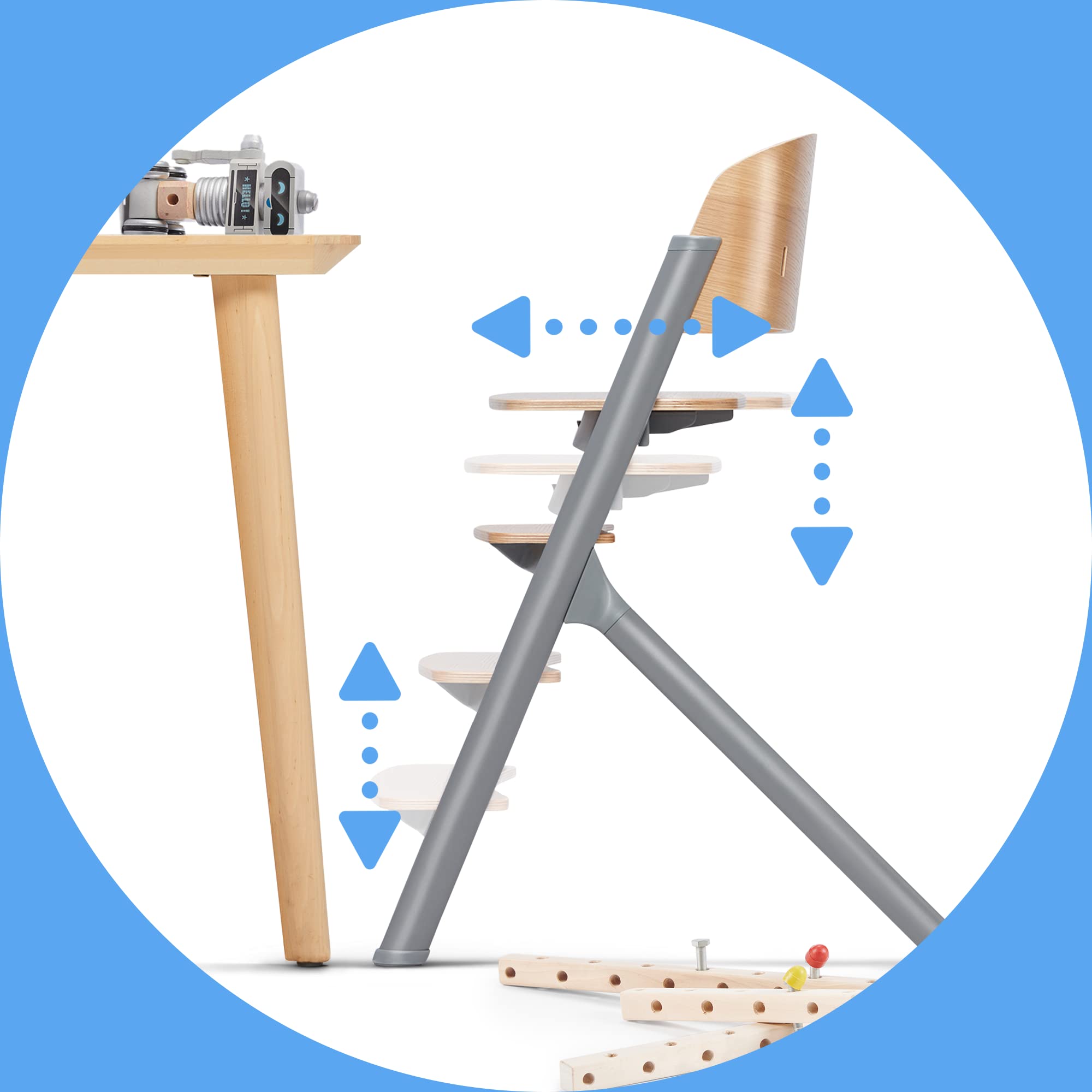 kinderkraft-livy-hochstuhl-holz-4in1-mit-babyliege image 4