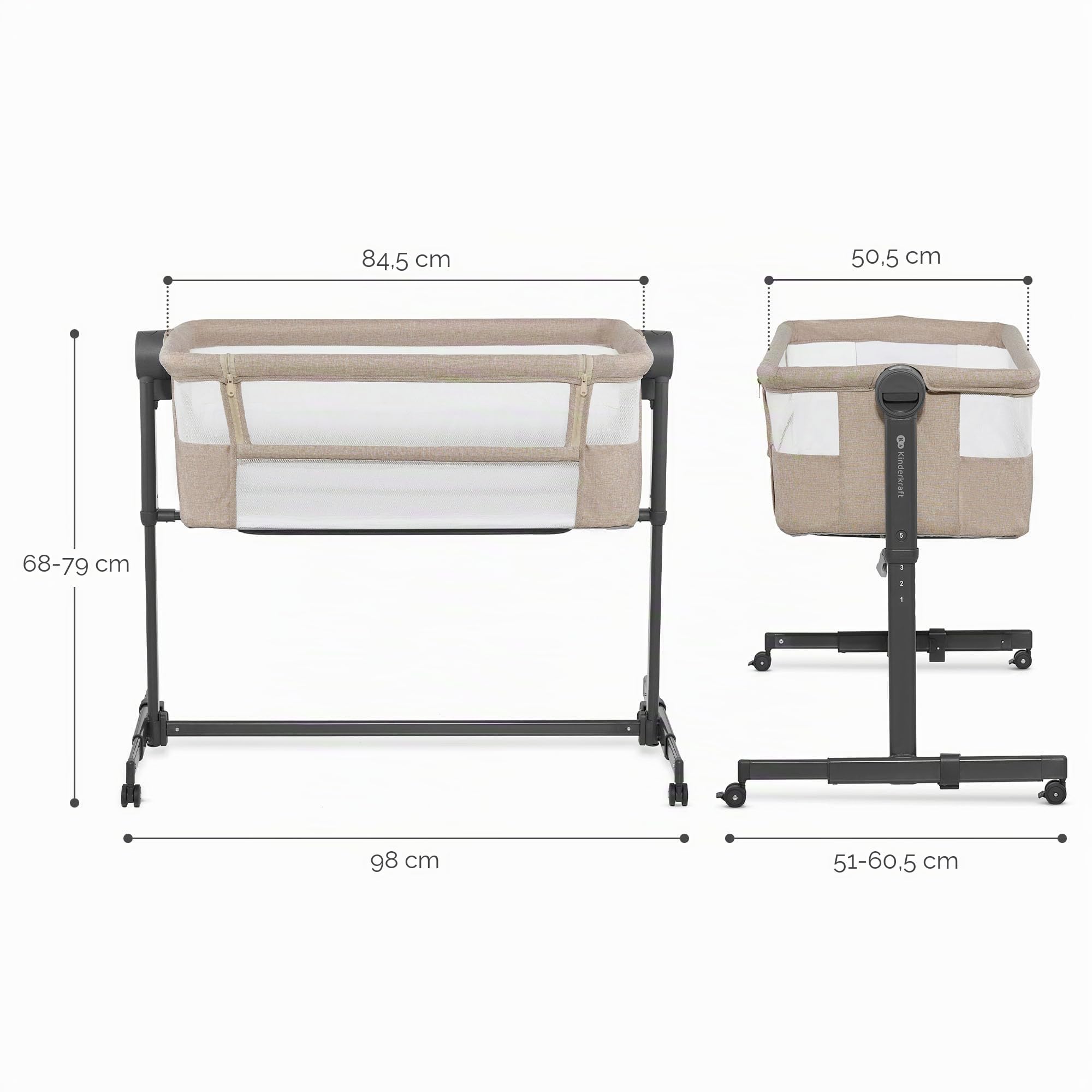 kinderkraft-nestee-beistellbett-beige-mit-matratze image 8